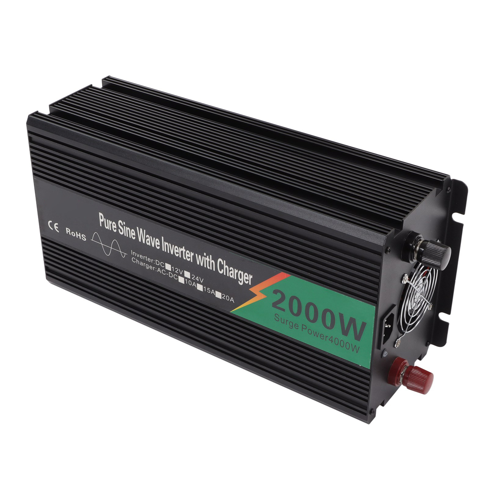 Sinus-wechselrichter, 12 V Dc Auf 220 V, Digitalanzeige, 2000 W, Für Kühlschrank Und Wohnmobil, Eu-stecker