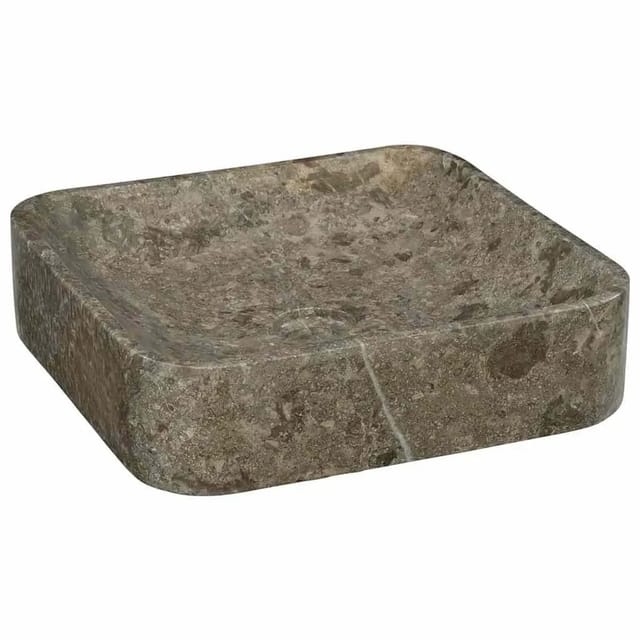 vidaXL Waschbecken Grau 40x40x10 cm Marmor 149182