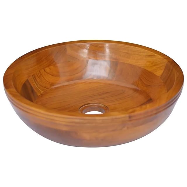 vidaXL Waschbecken Massivholz Teak Φ40x10 cm 326160