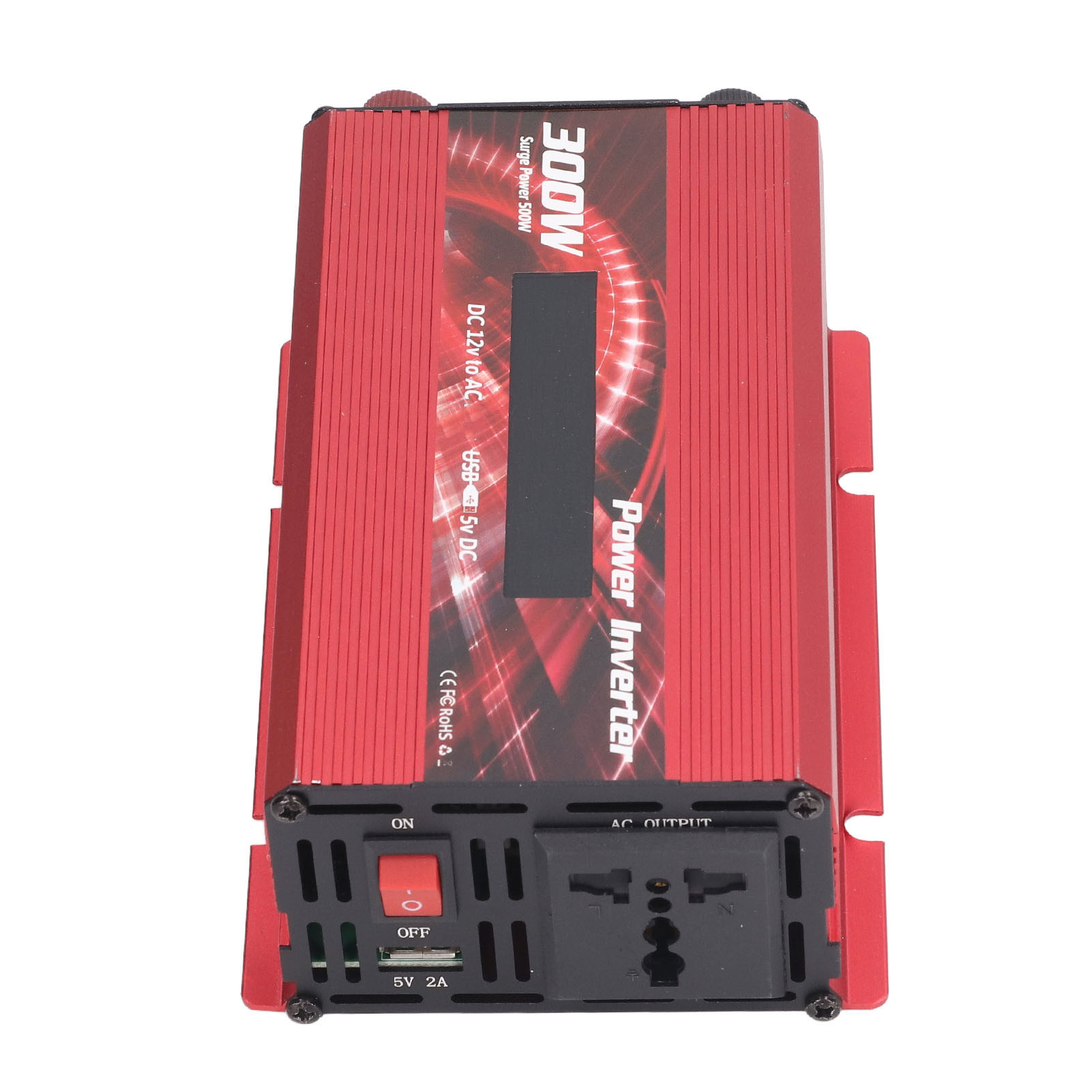 Kfz-wechselrichter Mit Modifizierter Sinuswelle, 2,0-a-usb-anschluss, Lüfter, Lcd-display, 300 W, 12 V Dc Auf 110 V Ac, Rot