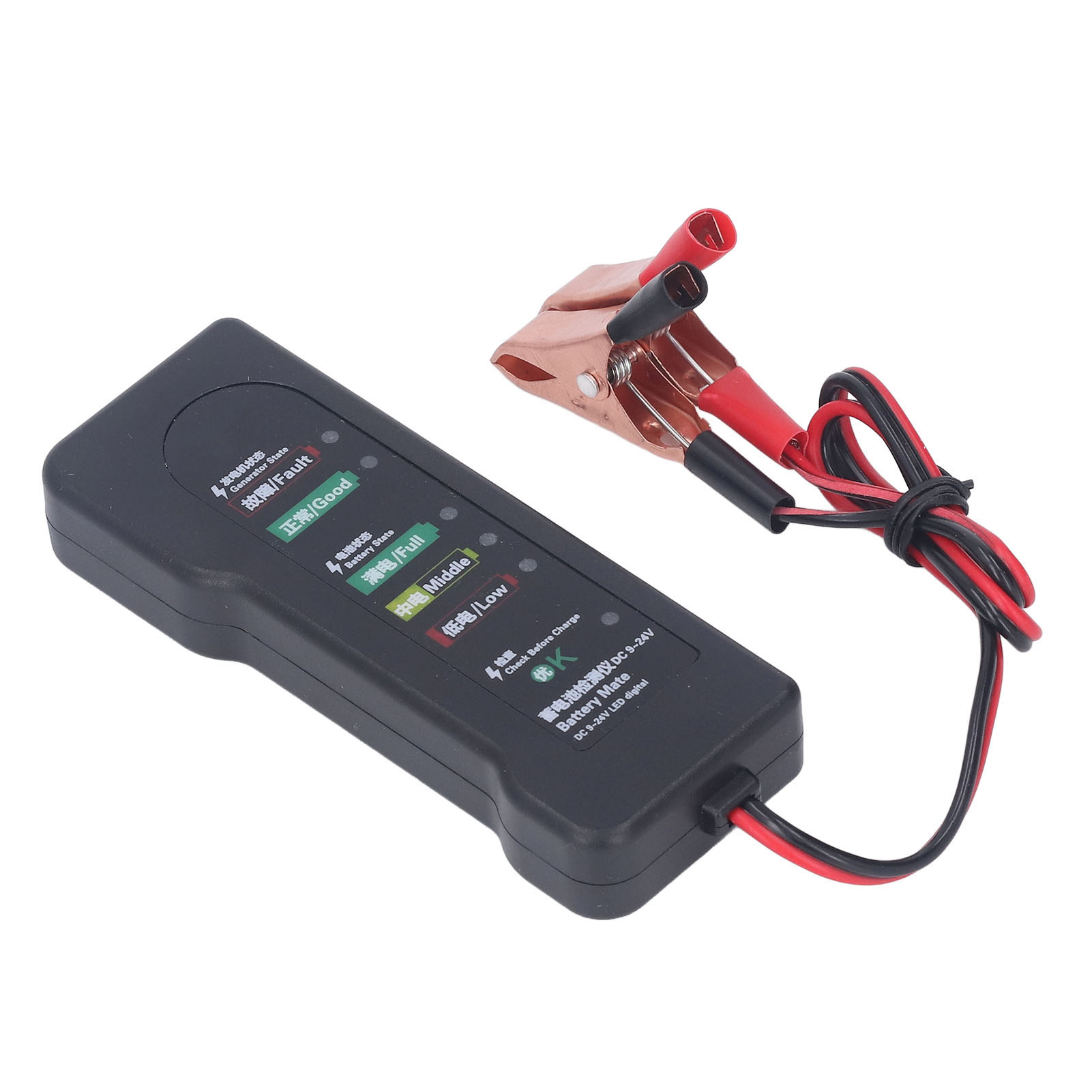 12-v-autobatterietester Mit Prüfklemmen Und 6-led-anzeige Zur Erkennung Von Autobatteriefehlern