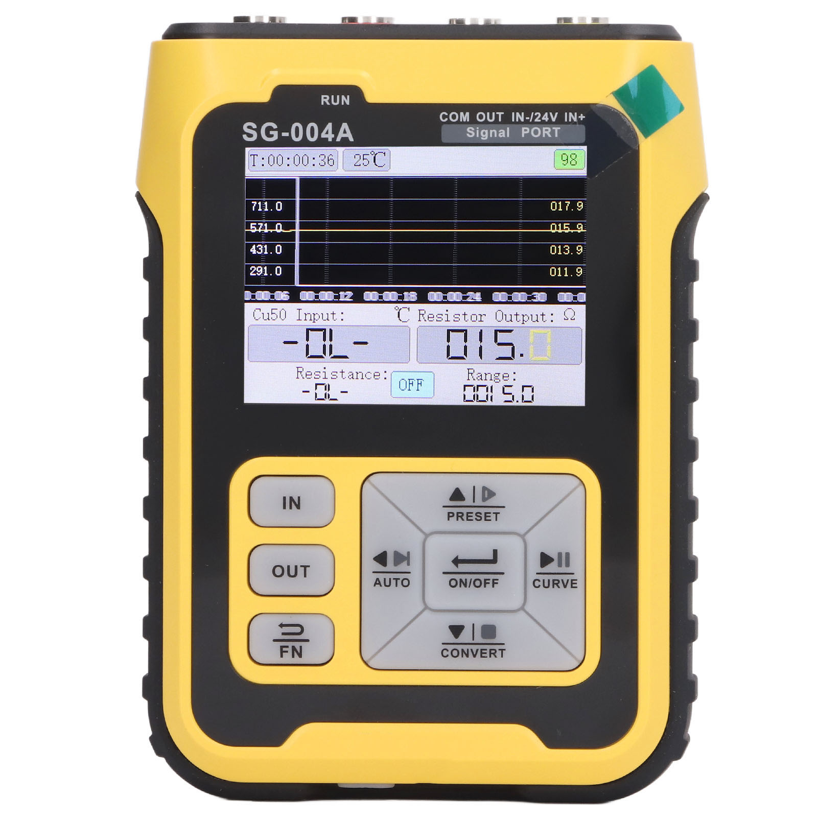 Signalgenerator 0–24 Ma 0–24 V Echtzeit-kurvenanzeige Programmierbarer Strom-spannungs-analogsimulator 100–240 V Eu-stecker