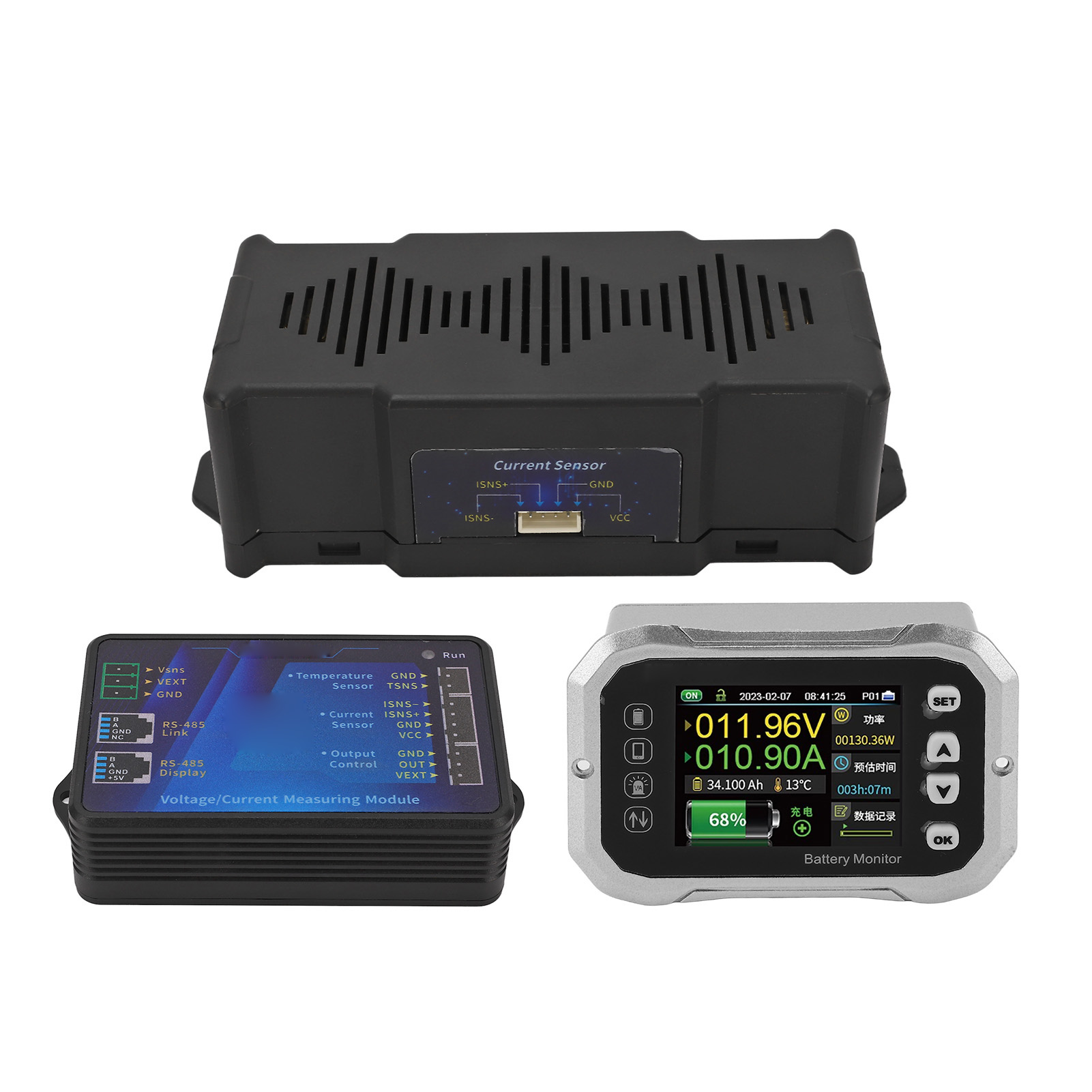 400-a-batteriemonitor Mit Shunt-spannungs- Und Stromprüfer, Lithium-batterie-coulometer, 2,4-zoll-farb-led-display
