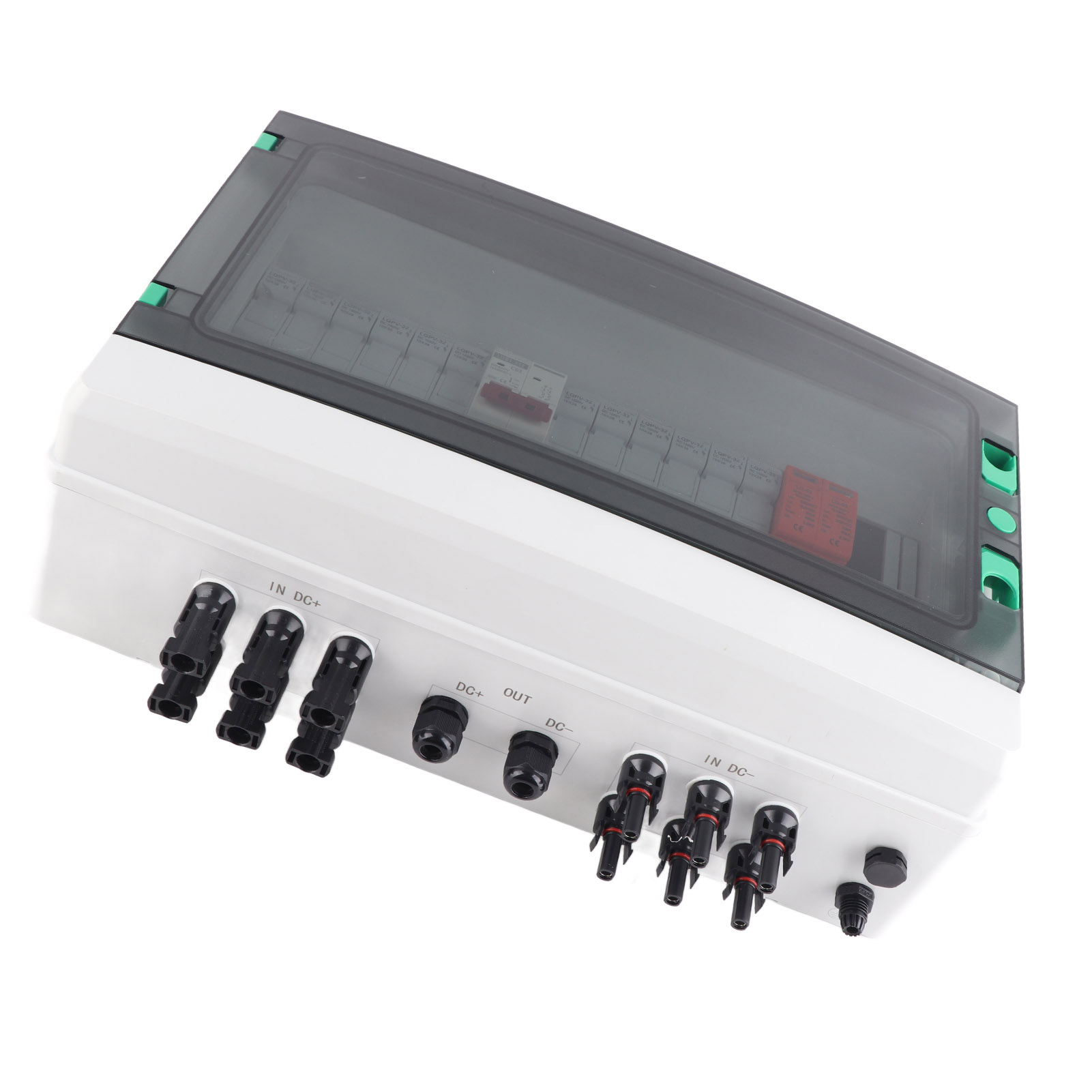 Photovoltaik-kombinationsbox Für 6 Solarmodule (6 Eingänge, 1 Ausgang), 10-a-sicherung, Mit Blitzableiter, 500 V Dc