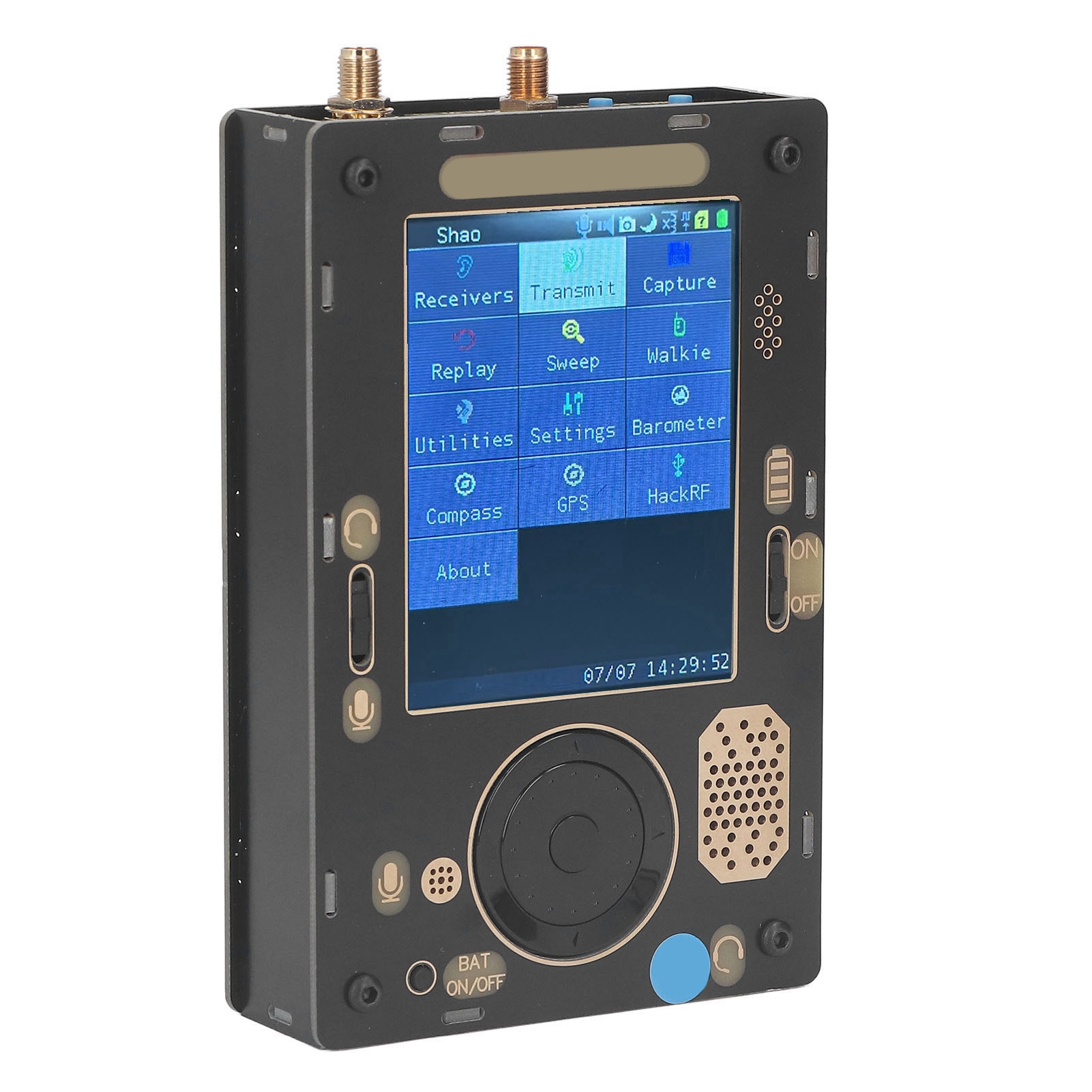 Funktransceiver (1 Mhz Bis 6 Ghz) Mit 3,2-zoll-tft-touchscreen, Sdr-transceiver, Mikrofon, Barometer, Kompass Und Gps-empfänger