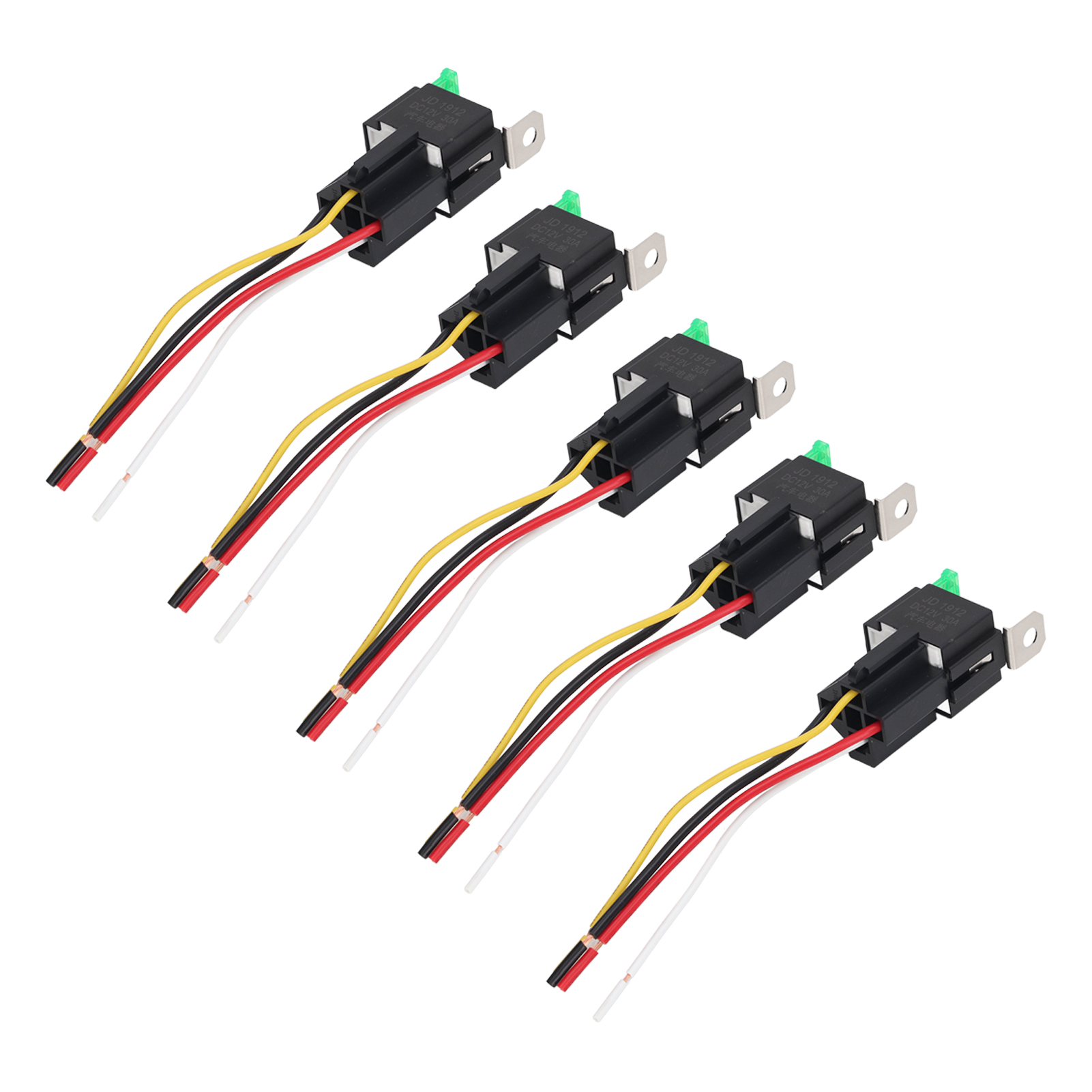 5-teiliges Kfz-relais-set, 12 V Dc, 30 A, 4-polig, 4-adrig, Verriegelbar, Für Fahrzeuge