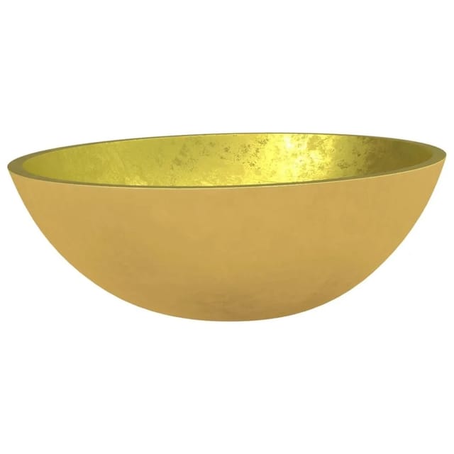 vidaXL Waschbecken Glas 50x37x14 cm Gold 345261