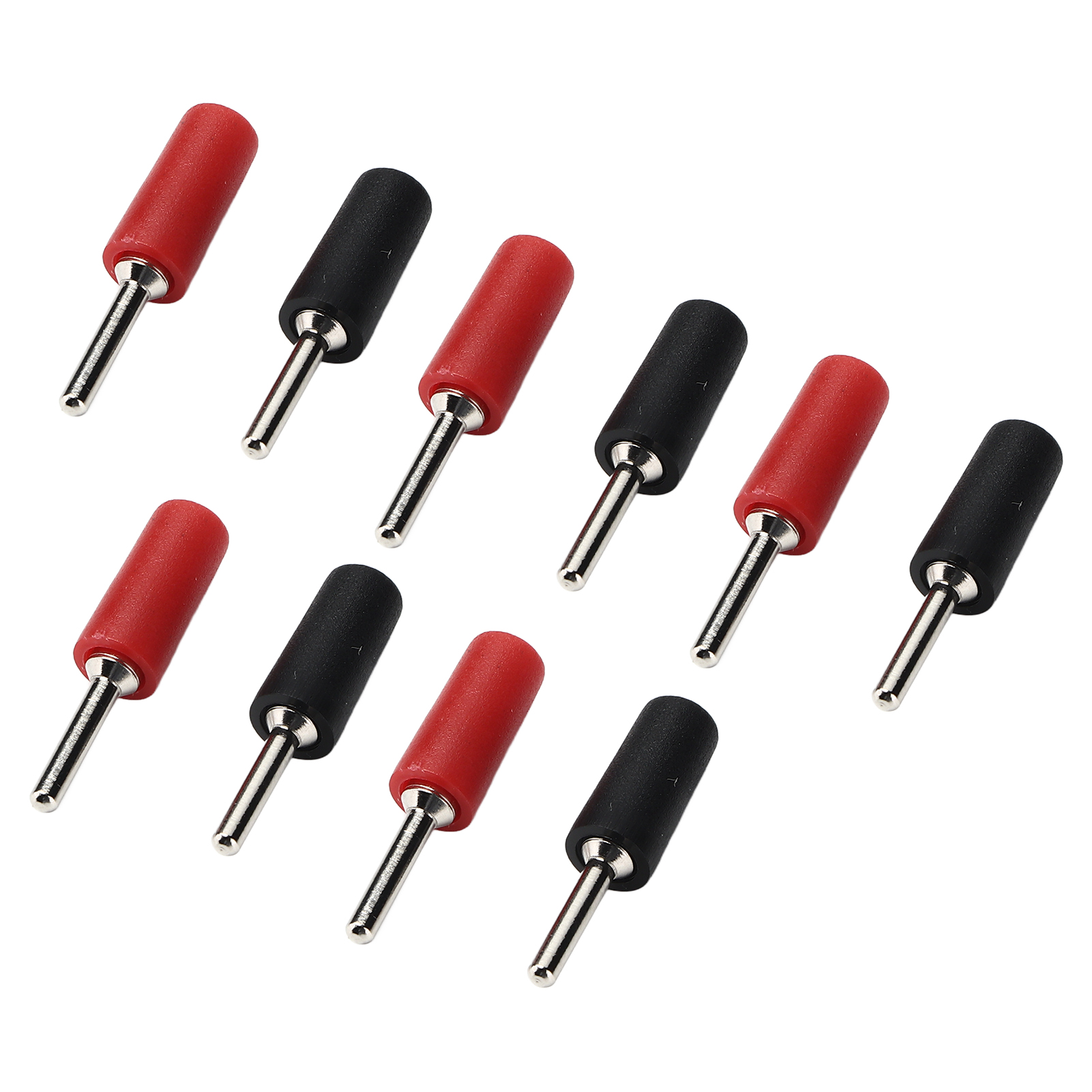 5er-set Bananenstecker, Vernickelte Messingstifte, Gerade, Für Innenfeder-panelbuchse J.10001, 2 Mm (rot/schwarz)