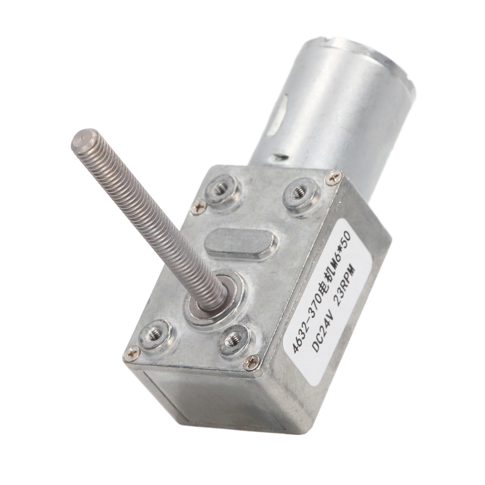 Gleichstrom-getriebemotor, Stoßfest, Quadratische Turbine, Schneckengetriebe, Drehzahlreduzierung, 24 V Dc, M6x50 Mm, 23 U/min