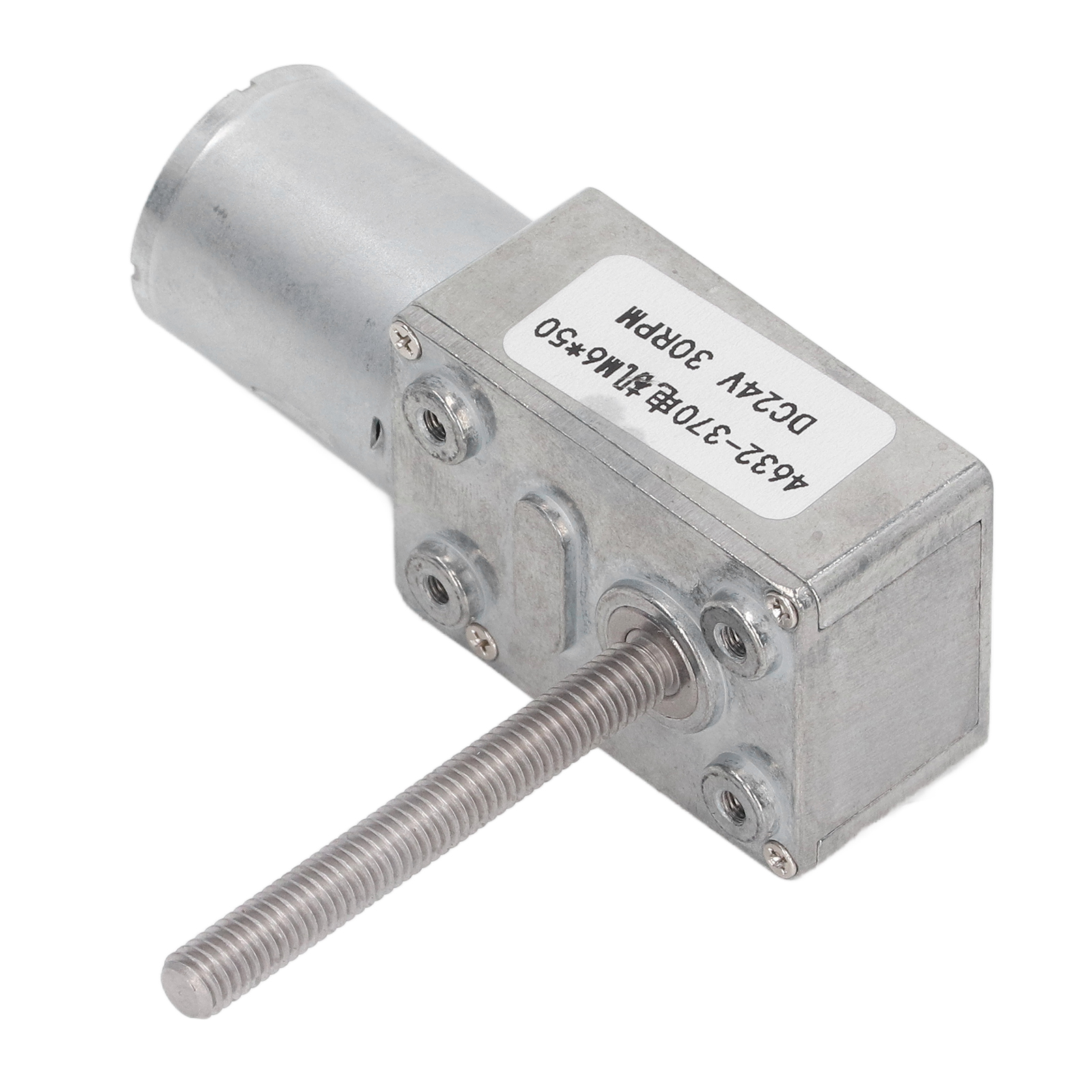 Gleichstrom-getriebemotor, Stoßfest, Quadratische Turbine, Schneckengetriebe, Drehzahlreduzierung, 24 V Dc, M6x50 Mm, 30 U/min