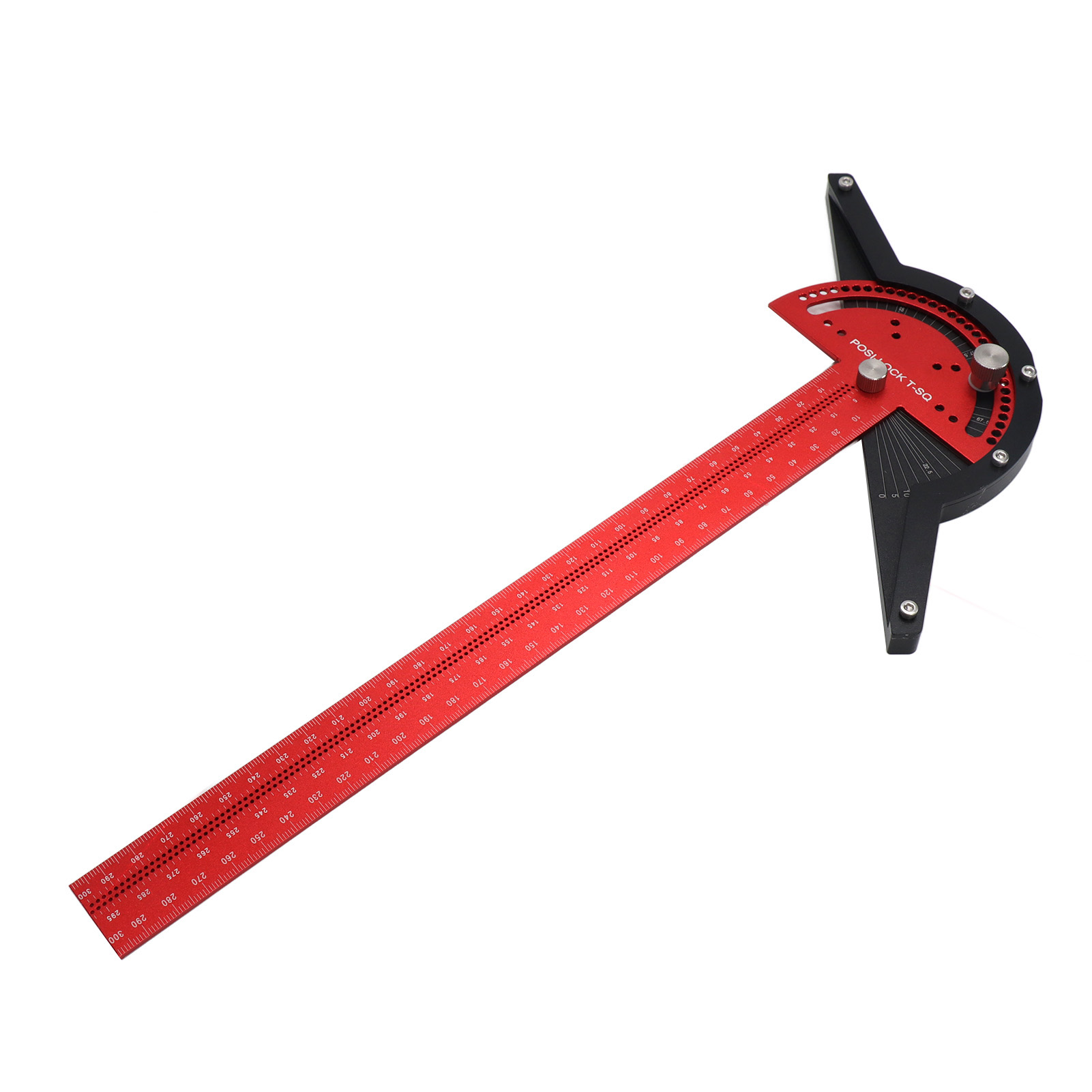 Winkelmesser Für Holzbearbeiter, Aluminiumlegierung, Rot/schwarz, Verstellbarer Winkel, T-winkel-lineal Für Die Holzbearbeitung