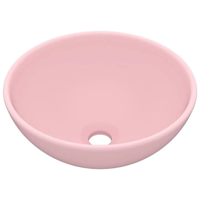 vidaXL Luxus-Waschbecken Rund Matt Rosa 32,5x14 cm Keramik 146966