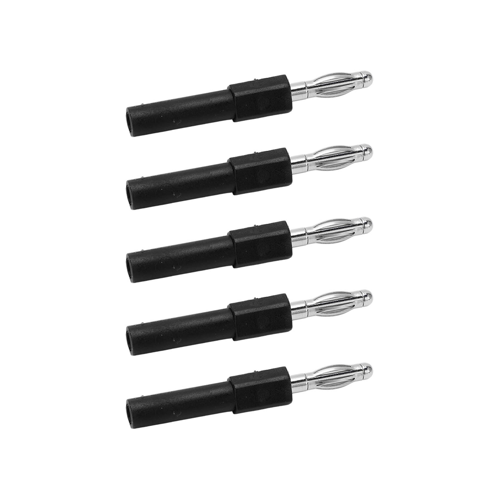 5 Stück 4-mm-bananenstecker-adapter, Starke Verbindung, Gute Leitfähigkeit, 4 Mm Auf 2 Mm Konvertierung, Bananenstecker, Schwarz