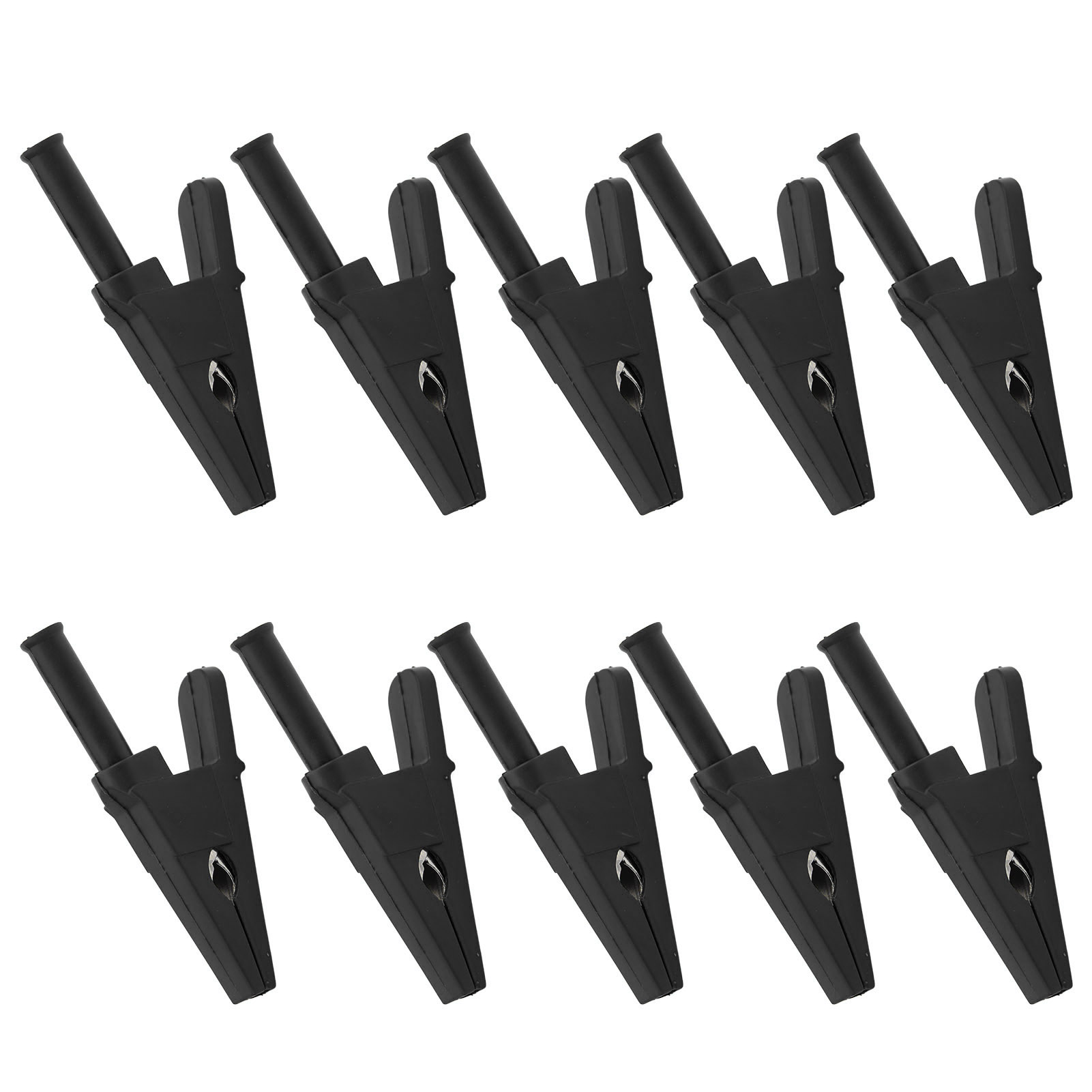 10 Stück Stromprüfklemmen, 20 Mm Öffnung, Gute Leitfähigkeit, Sicherheitstyp, Mit 4-mm-klinkenstecker Für Elektrische Schaltungen, Schwarz