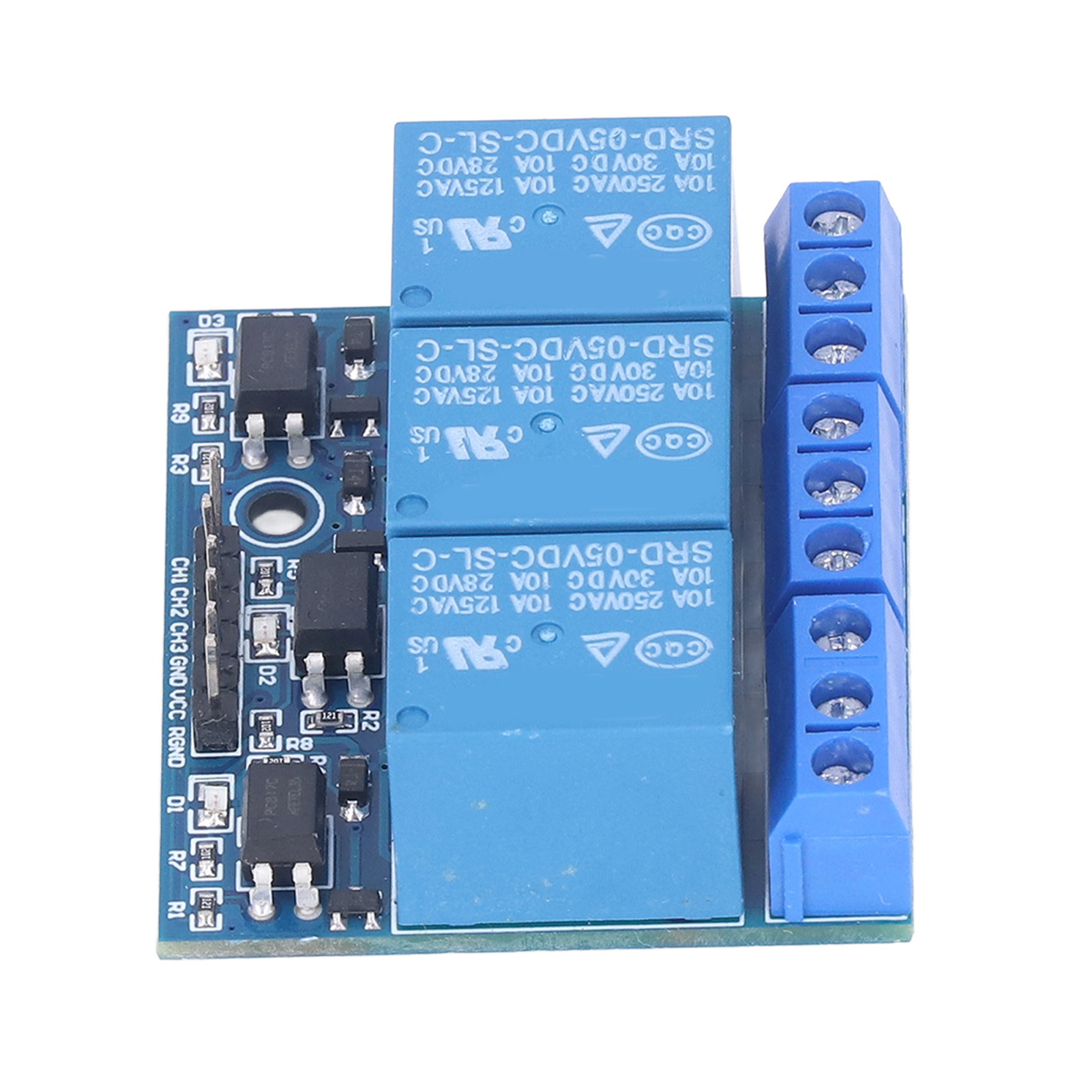 3-kanal-relaismodul, Hochspannungsrelaisplatine Mit Isoliertem Optokoppler, High-low-pegel-trigger, 5 V (3,3 V Kompatibel), 3 V–7 V Trigger