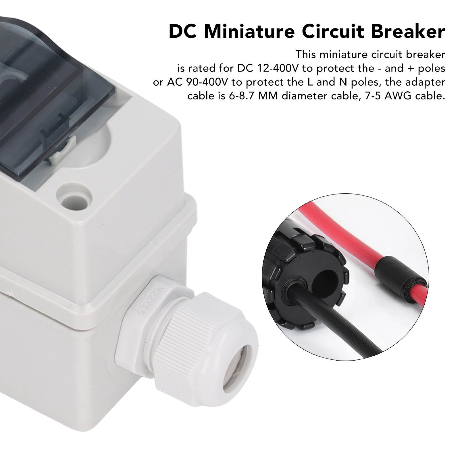 Dc-miniatur-leistungsschalter 2-polig 63 A Solar-trennschalter Für Photovoltaikanlagen Dc 12–400 V Ac 90–400 V