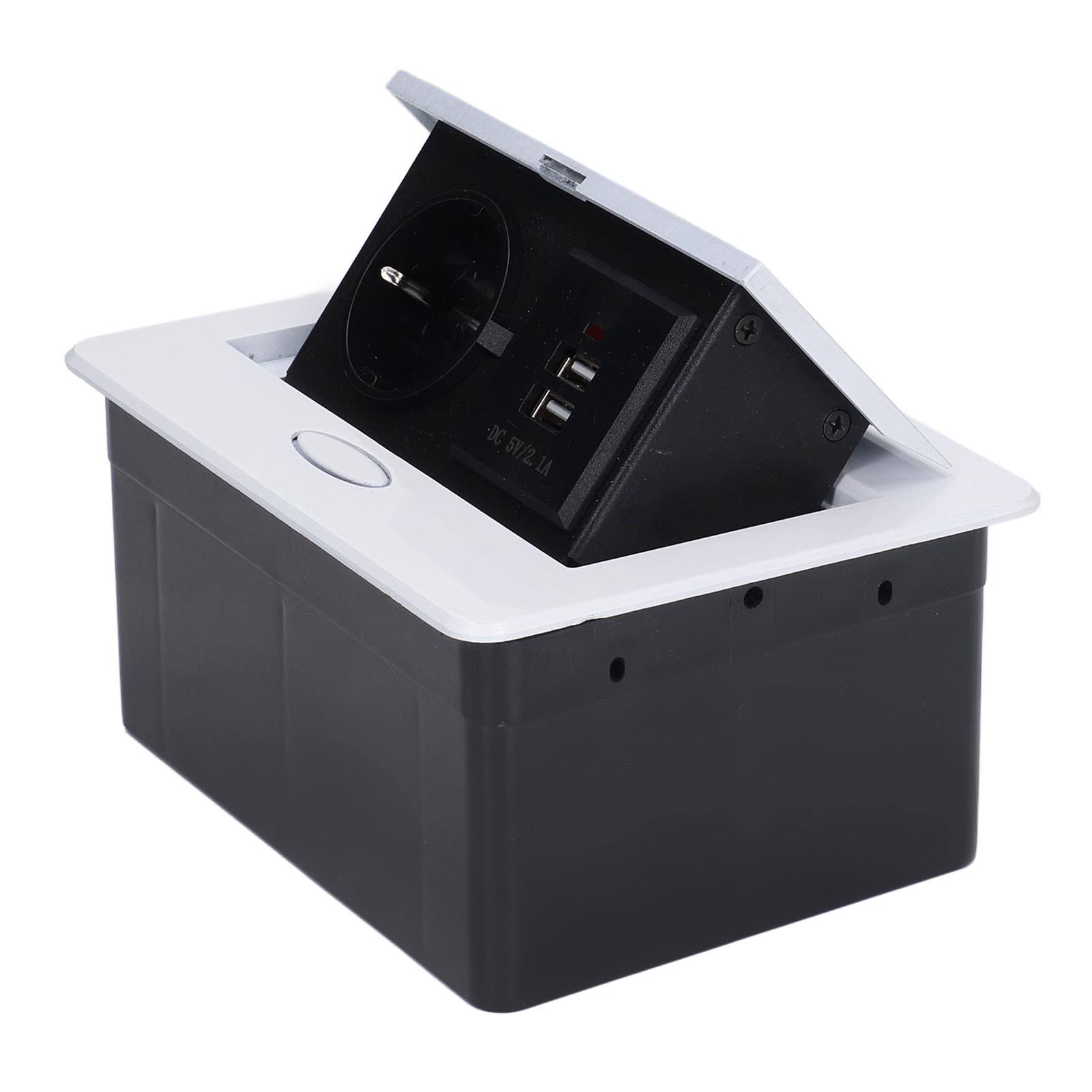 2500-w-einbau-tischsteckdose, Eu-2-pin, 2 Usb-anschlüsse, Wasserdicht, Verdeckte Ausführung, Ac 250 V, 16 A