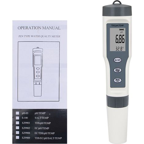 Digitaler Wasserqualitäts-stift, Tragbar, Lcd-bildschirm, Abs-gehäuse, 3-in-1-wasserqualitätstester (ph-wert, Tds-wert, Temperatur), Mit Batterie, Ohne Hintergrundbeleuchtung