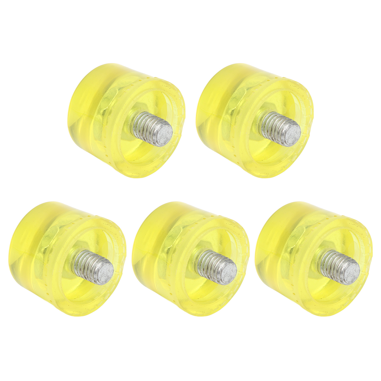 5-teiliges Ersatz-hammerkopf-set Aus Gummi, M8x1, Weich, Transparent, Gelb, Schlagspitze, Ø 35 Mm