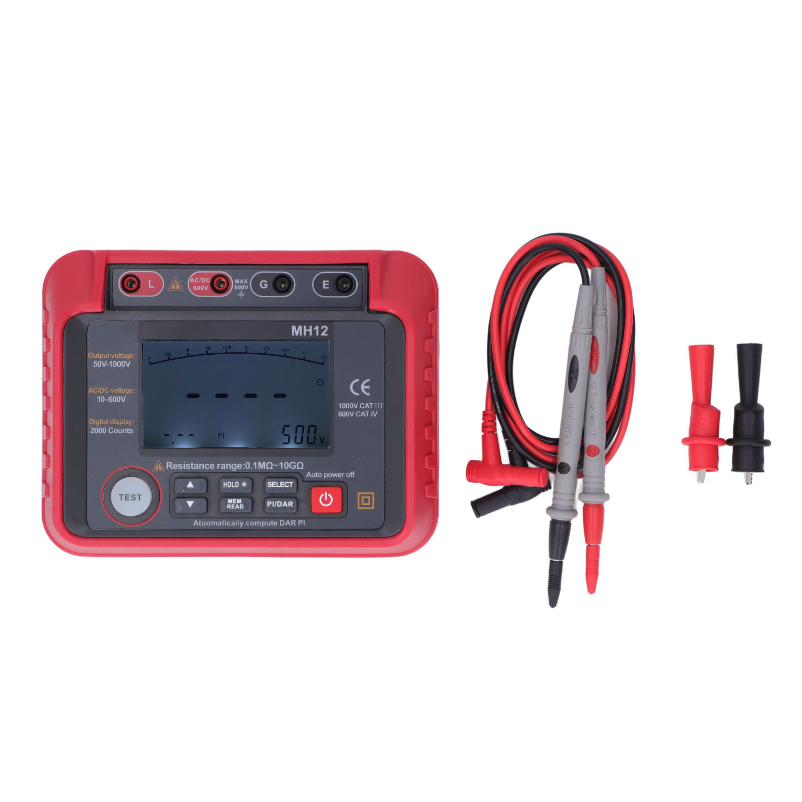 Widerstandsmessgerät Mit Lcd-digitalanzeige, Ohm-tester, Megohmmeter Für Stromversorgungssysteme