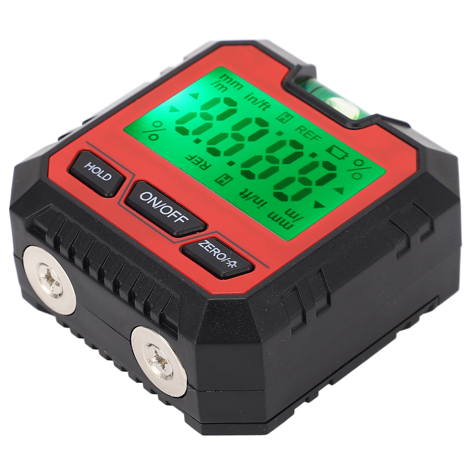 Digitale Wasserwaage Mit Winkelmesser Und Horizontaler Libelle, Rot