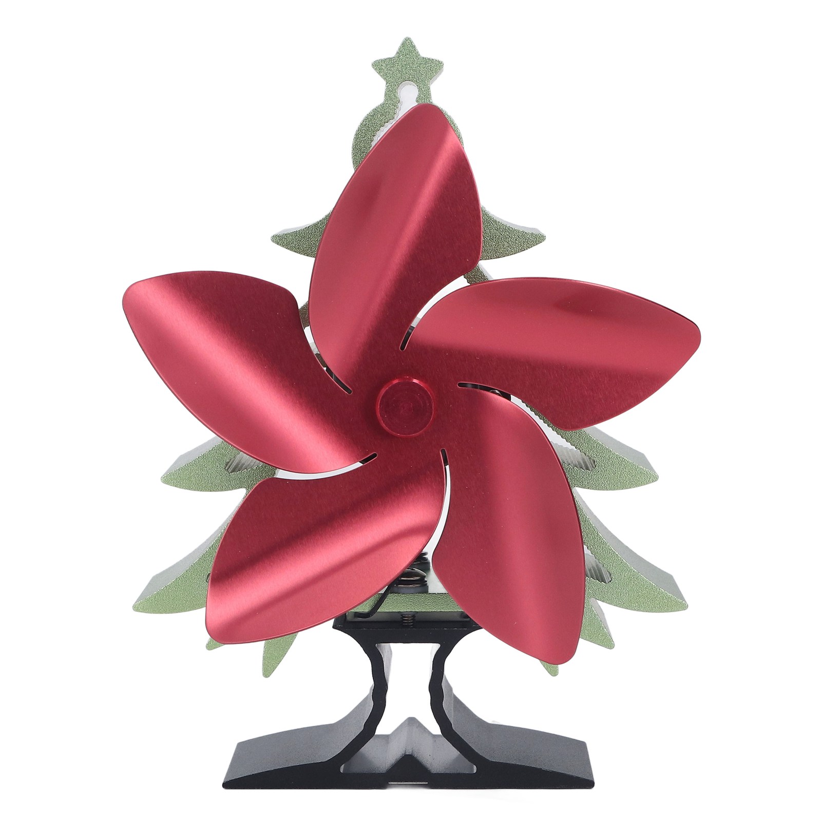 5-blatt-ofenventilator Mit Wärmeantrieb, Einstellbare Geschwindigkeit, Thermoelektrischer Kaminventilator Im Weihnachtsbaum-stil