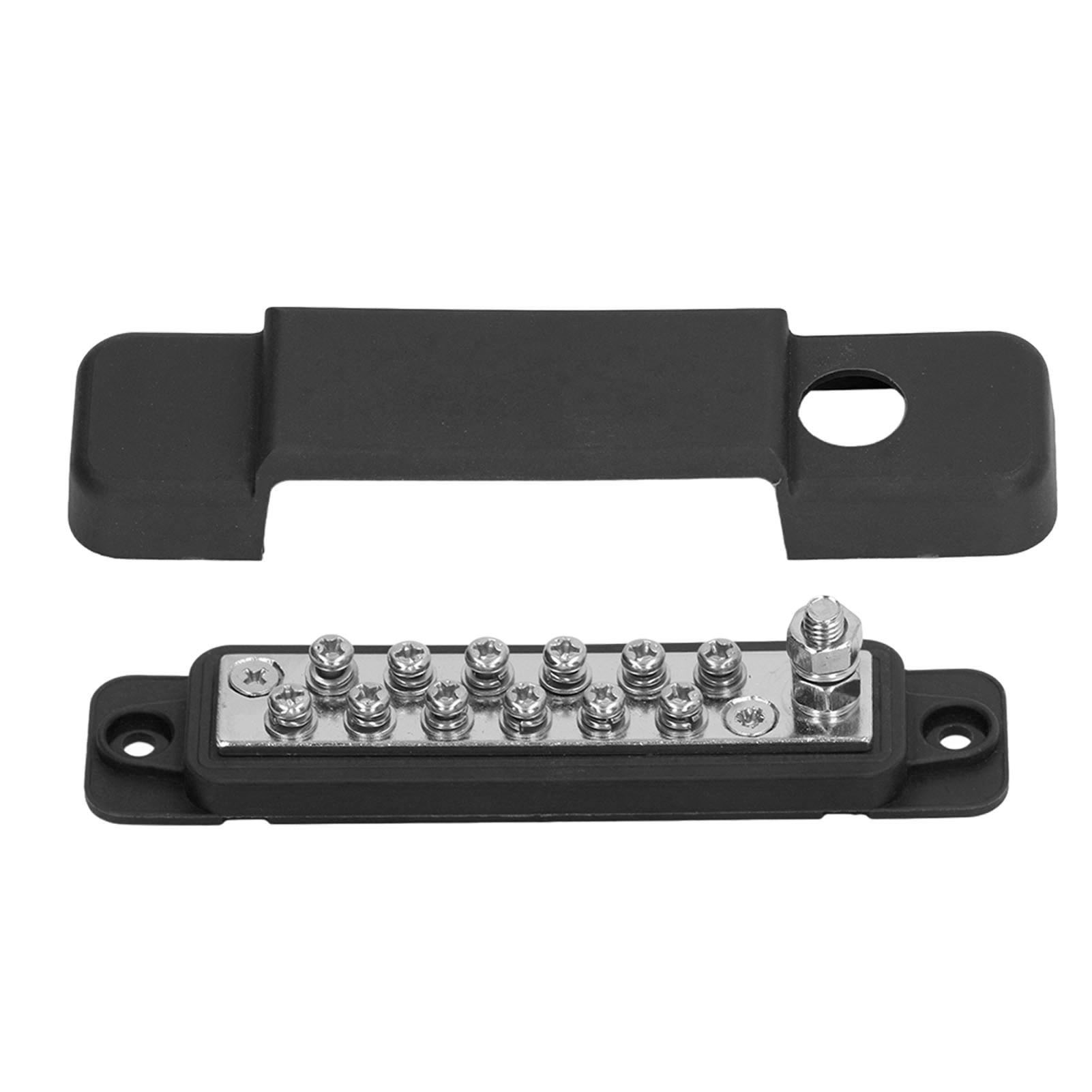 Stromverteiler-anschlussklemme Mit 12 Bolzen Und Abdeckung Für Wohnwagen Und Yachten, 48 V Dc, 150 A, Schwarz