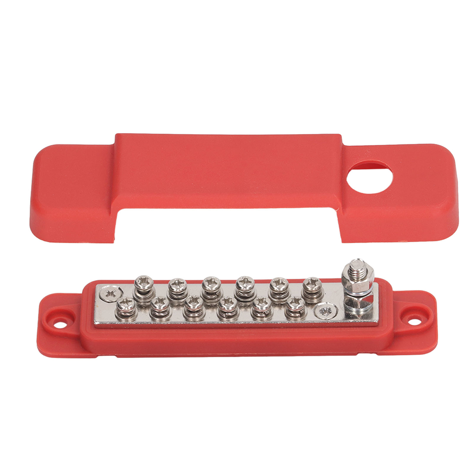 Stromverteiler-anschlussklemme Mit 12 Bolzen Und Abdeckung Für Wohnwagen Und Yachten, 48 V Dc, 150 A, Rot