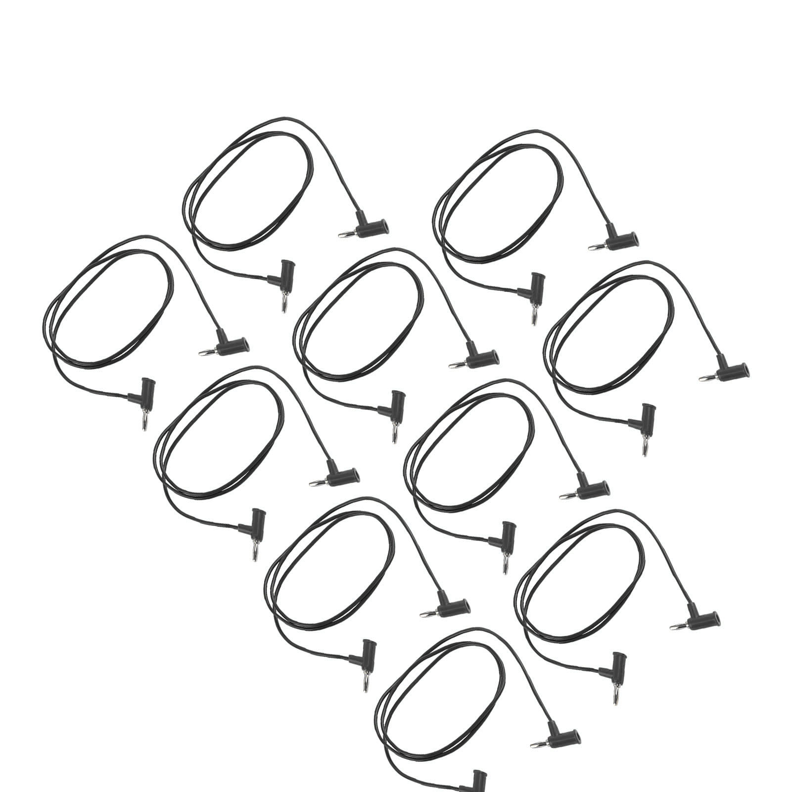 10er-set Bananenstecker-prüfleitungen 4 Mm 30 V Ac 60 V Dc 19 A Zubehörset Für Elektronikreparaturen Schwarz