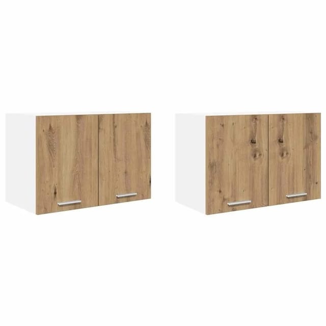 vidaXL Hängeschrank 2 Stk Artisan-Eiche und Weiß 60 x 31 x 40 cm 884177