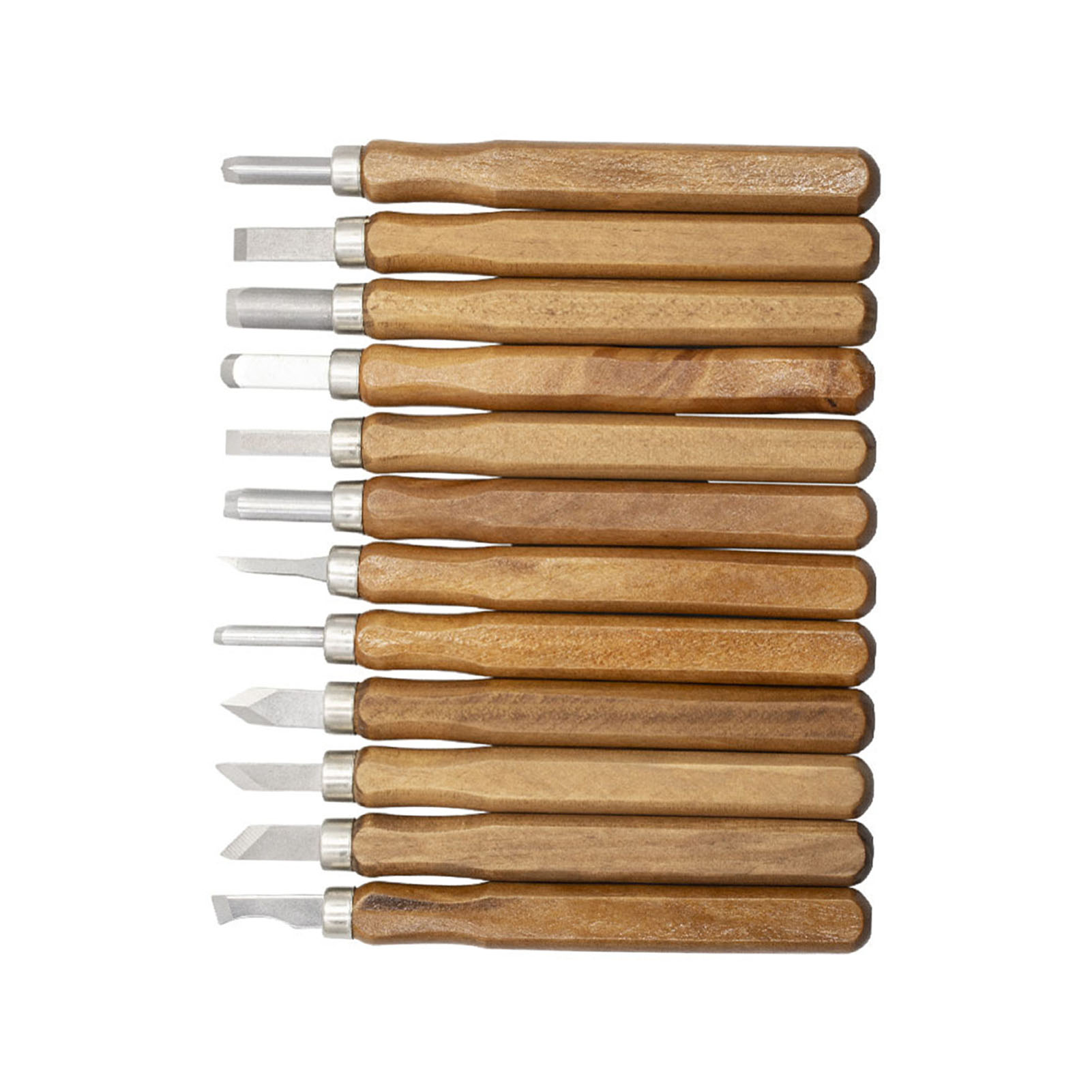 12-teiliges Holzschnitzmeißel-set Mit Holzgriff Und Stahlklinge Für Die Holzbearbeitung