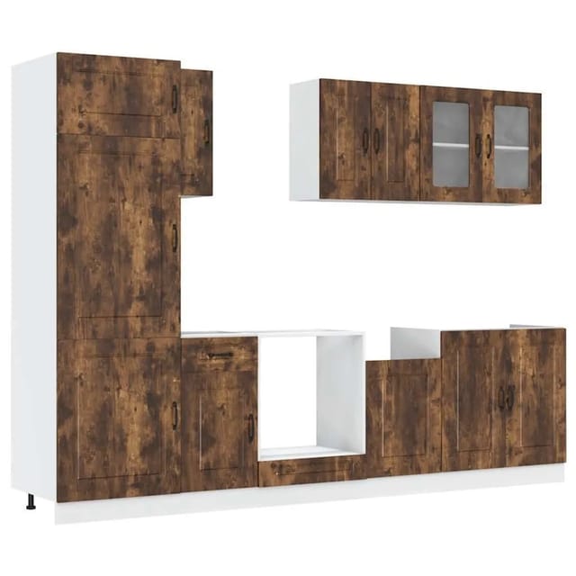 vidaXL 8 Tlg Küchenschrank-Set Kalmar Räuchereiche Holzwerkstoff 3314796