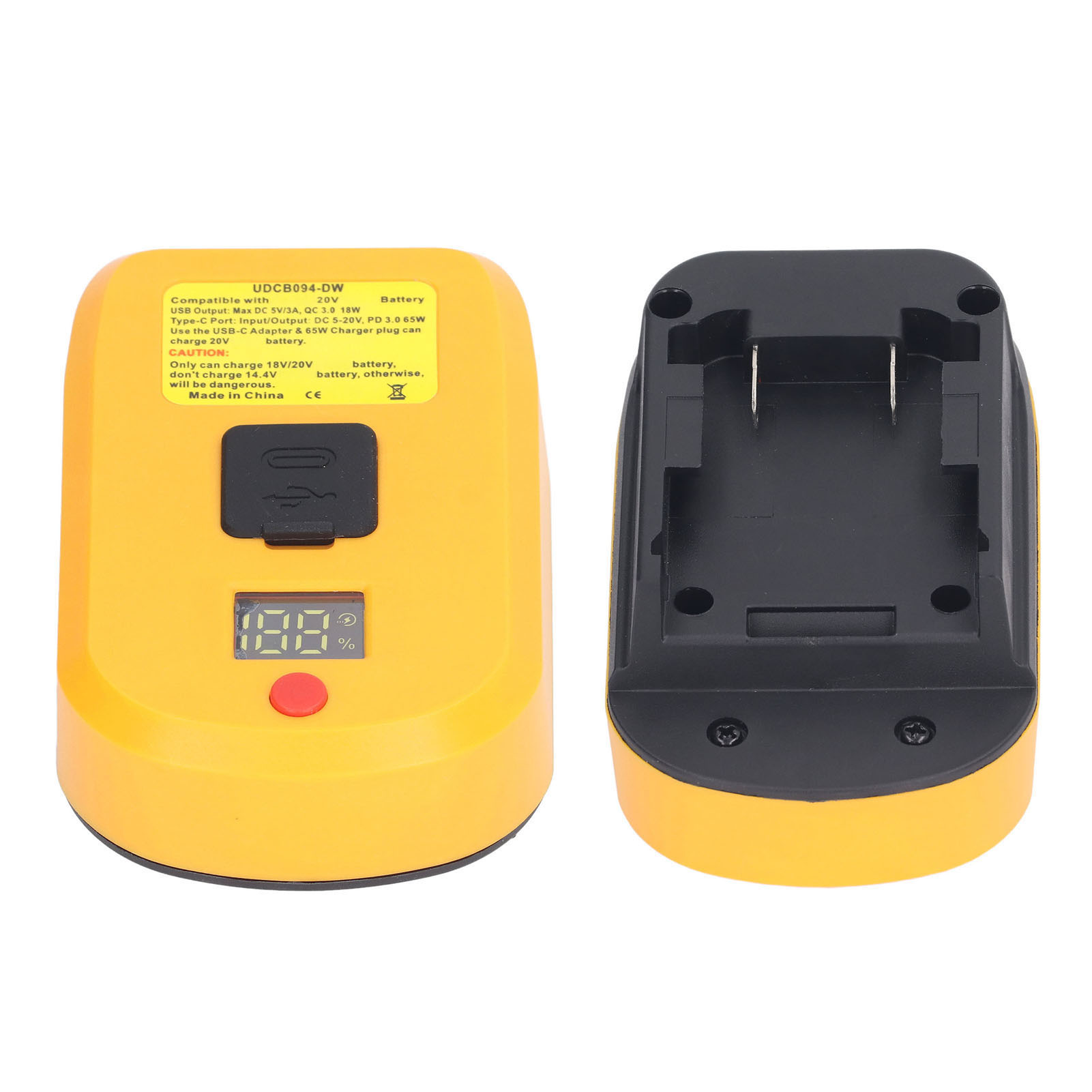 Usb-ladegerät Mit Akkuadapter, 5 V, 3 A, Qc3.0, 18 W, Usb Dc 5–20 V, Pd3.0, 65 W, Typ-c-ausgang, Ladegerätadapter Für 18–20 V