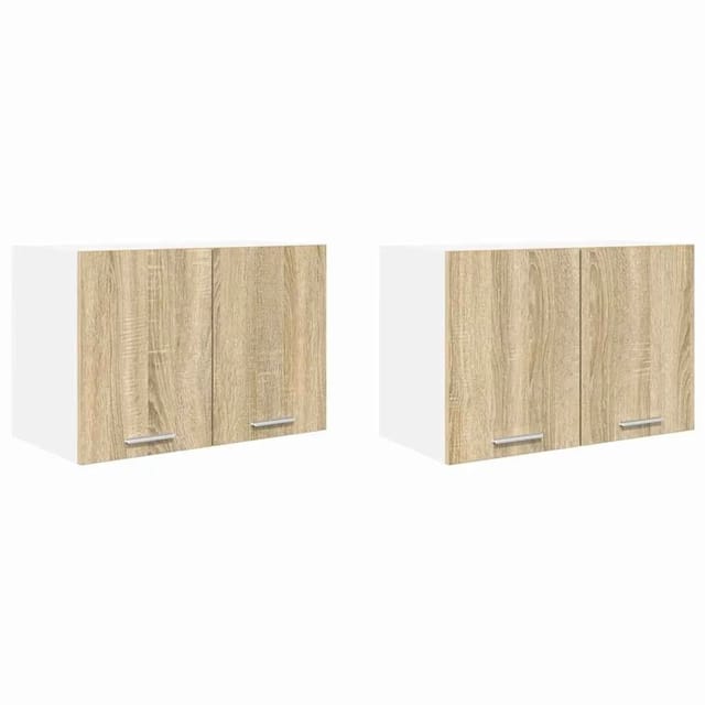 vidaXL Hängeschrank 2 Stk Sonoma-Eiche und Weiß 60 x 31 x 40 cm 884167
