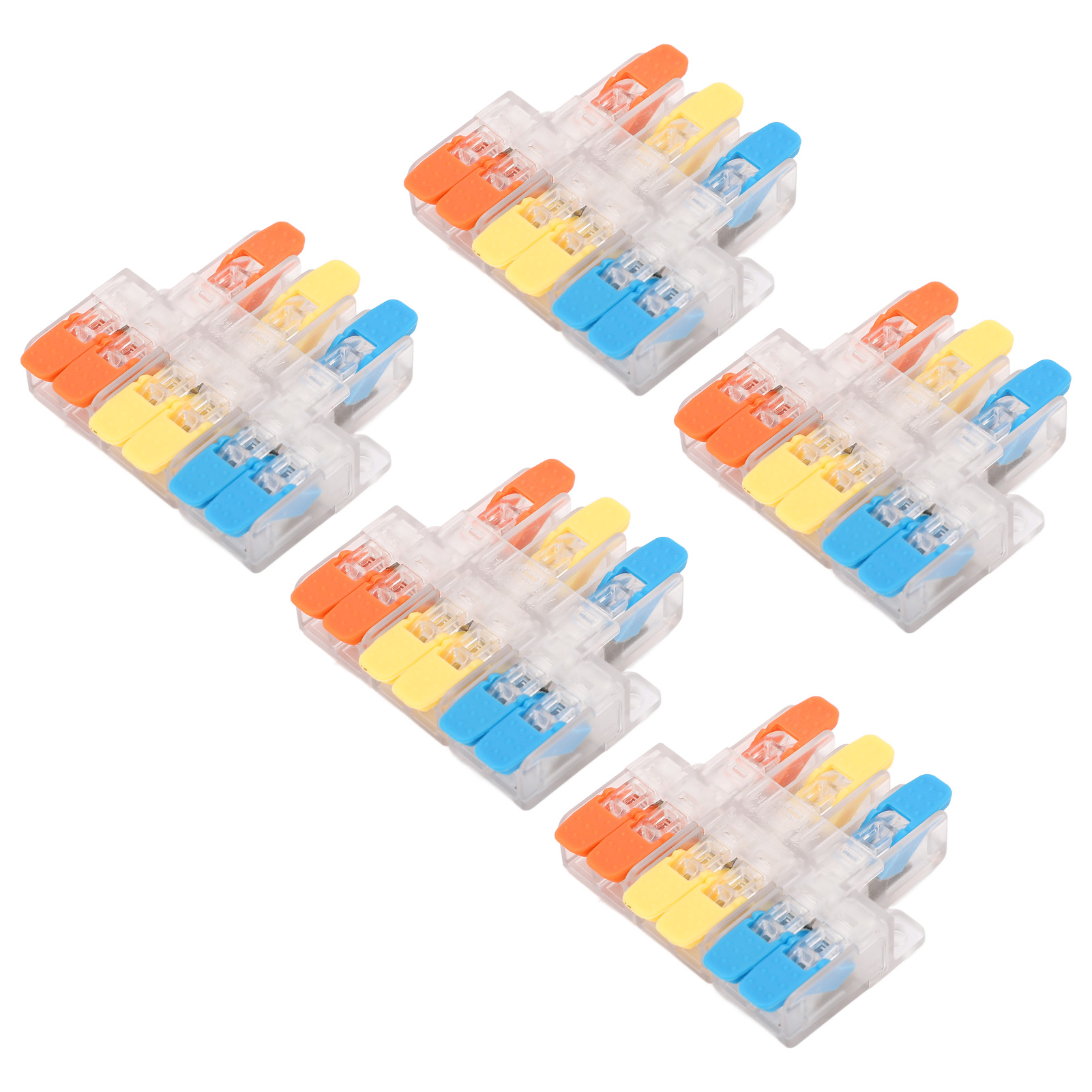 5 Stück 3-in-6-out-elektrokabelverbinder 41a 450v Schnellverdrahtungs-spleißverbinder Für 0,5–6 Mm² 10–20 Awg