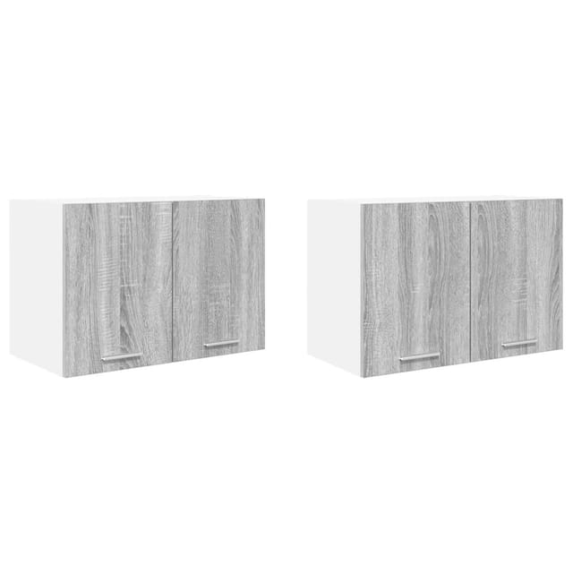 vidaXL Hängeschrank mit Tür 2 Stk Grau Sonoma und Weiß 60 x 31 x 40 cm 884173