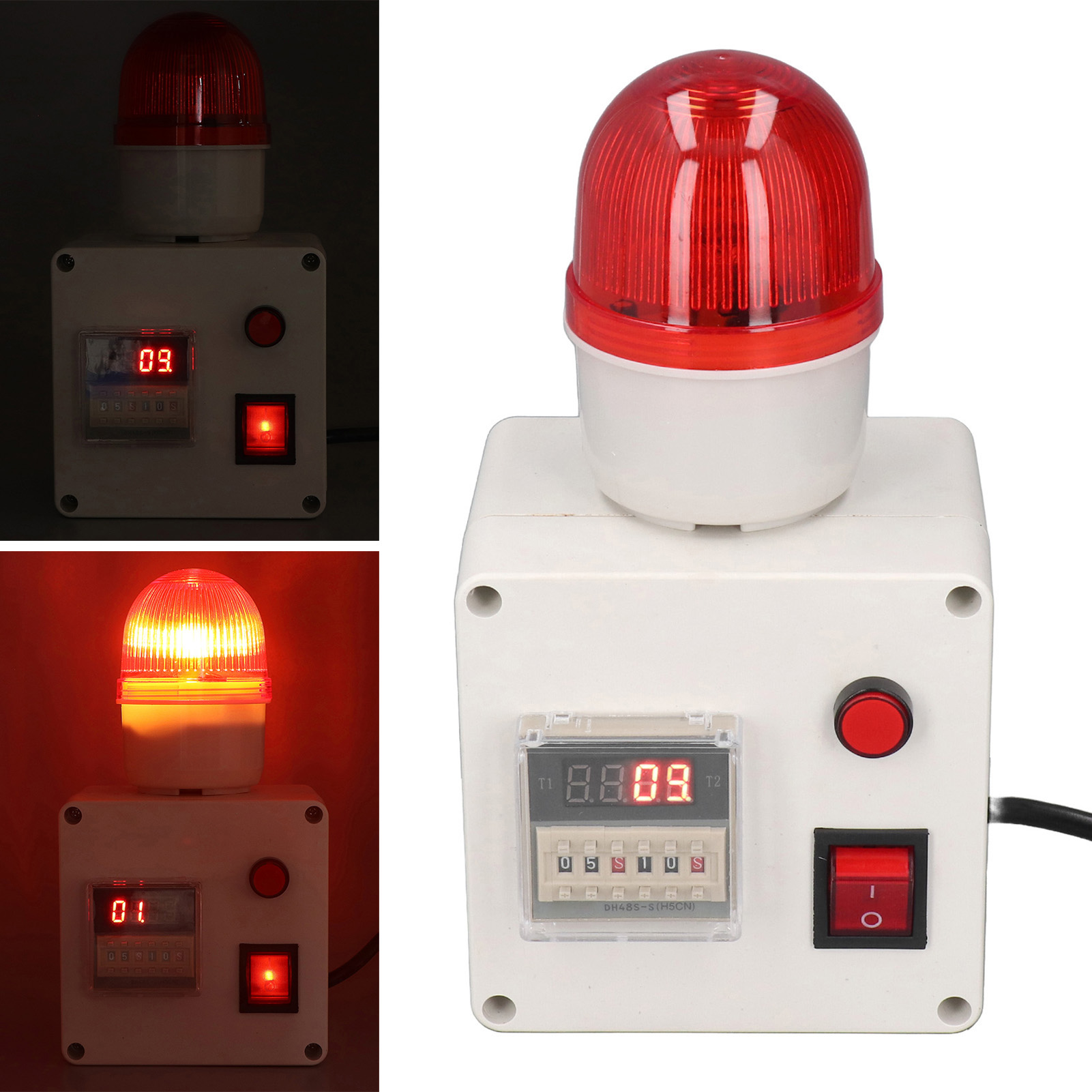 Industriealarm Mit Intelligenter Zykluszeitsteuerung, Sirene Mit 90–110 Db Lautem Alarmton, 6-stellige Anzeige, Eu-stecker, 220 V