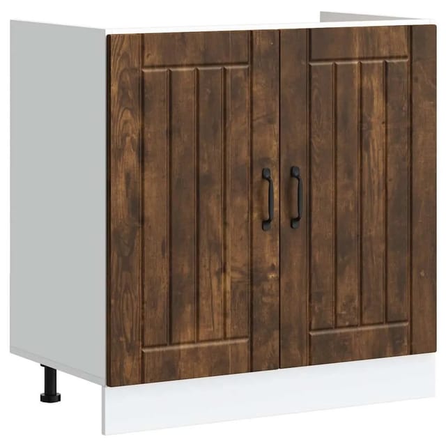 vidaXL Spülenunterschrank Lucca Räuchereiche Holzwerkstoff 853692