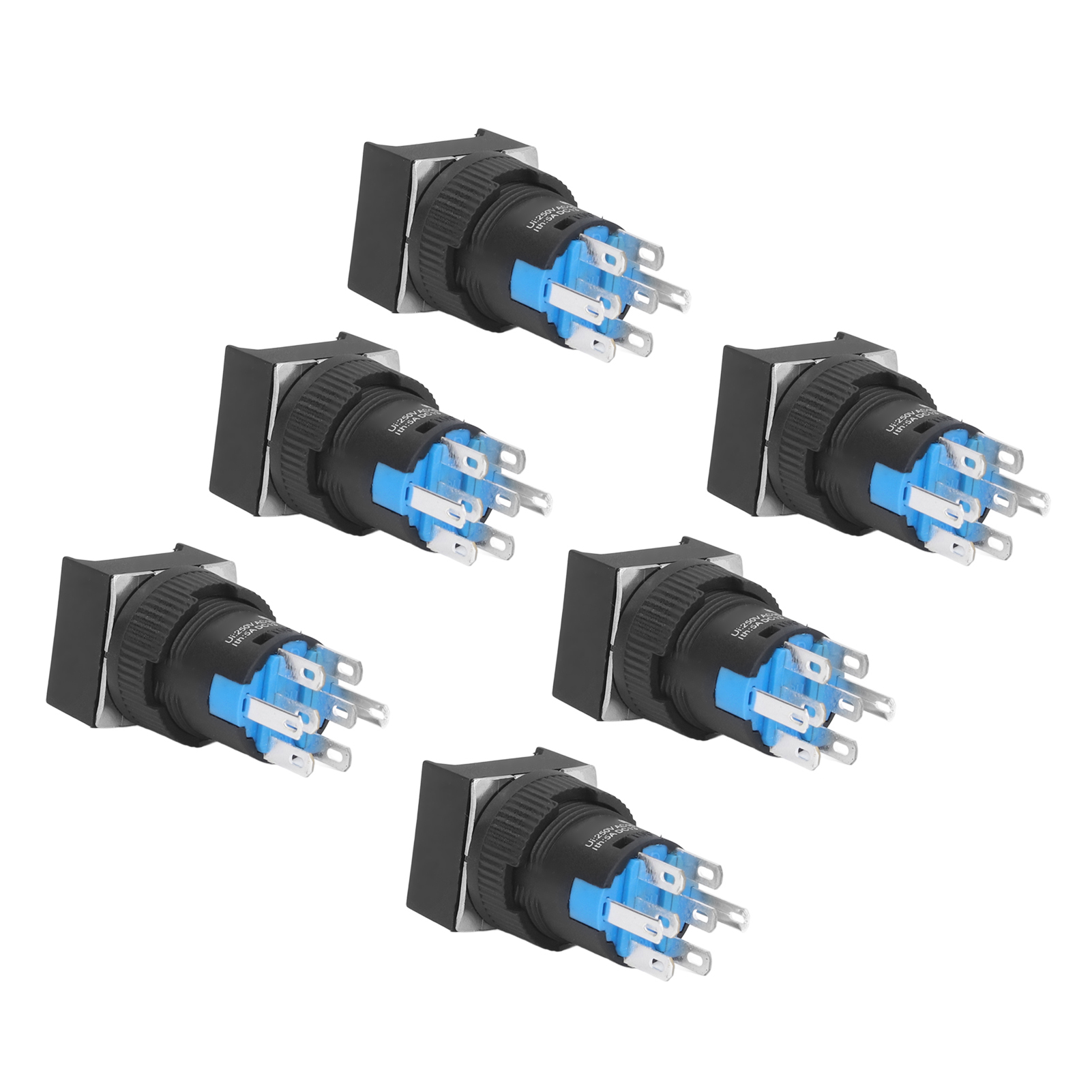 25 Stück Drucktaster Mit Leuchte, 16 Mm Quadratisch, Selbstverriegelnd, Kleine Netzschalter, 24 V, 5a, Gelb