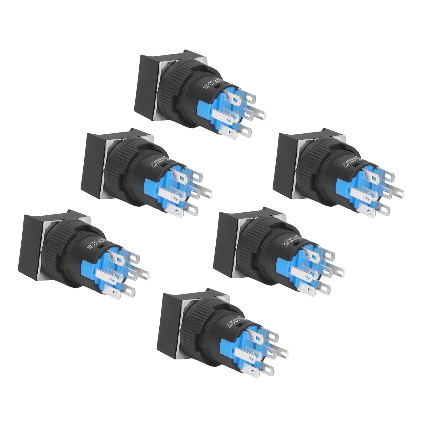 25 Stück Drucktaster Mit Leuchte, 16 Mm Quadratisch, Selbstverriegelnd, Kleine Leistungsschalter, 24 V, 5 A, Grün