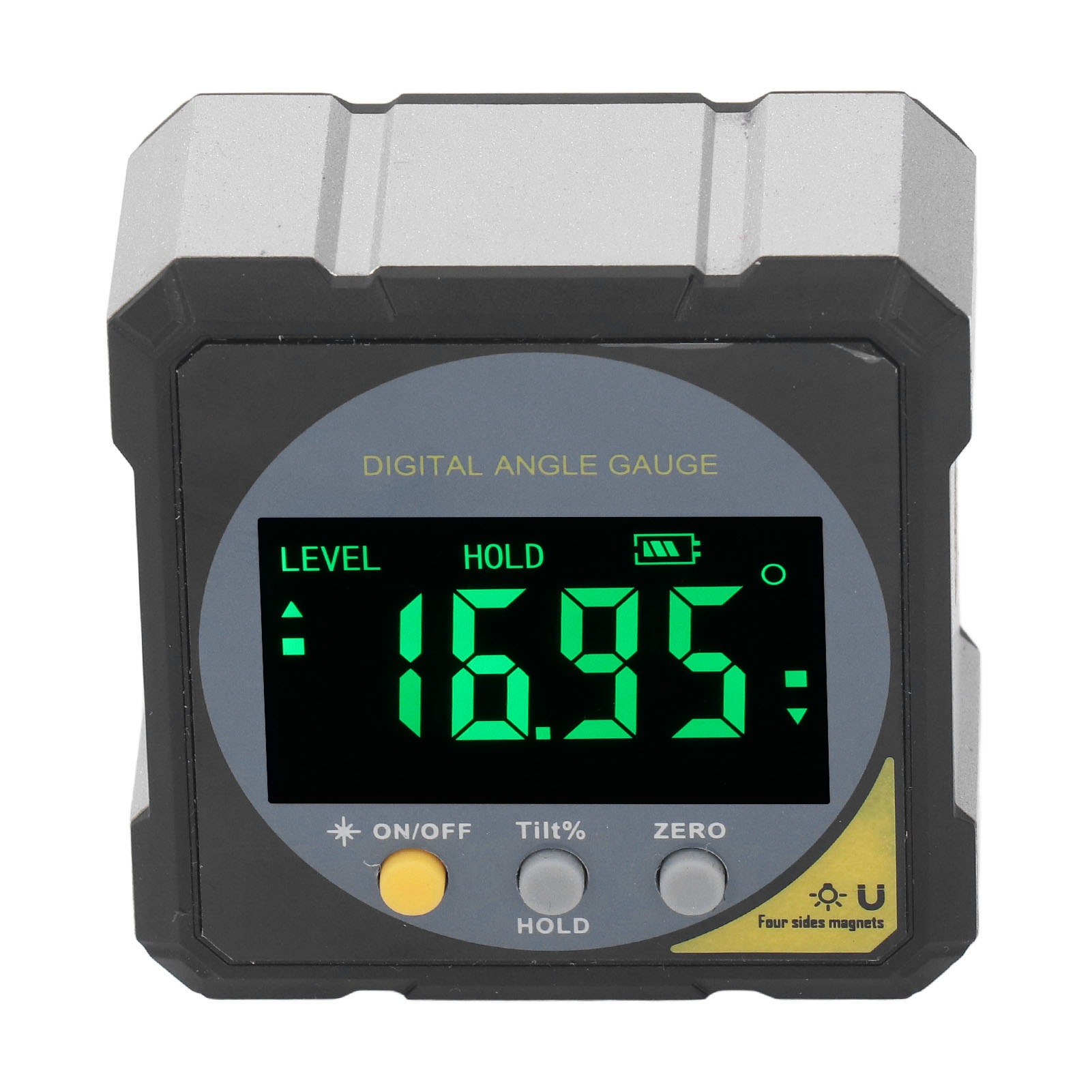 Schwarzer Lcd-winkelmesser Mit Hintergrundbeleuchtung, Ip54 Wasserdicht, Digitales Lcd-display, Magnetischer Winkelmesser, Neigungsmesser
