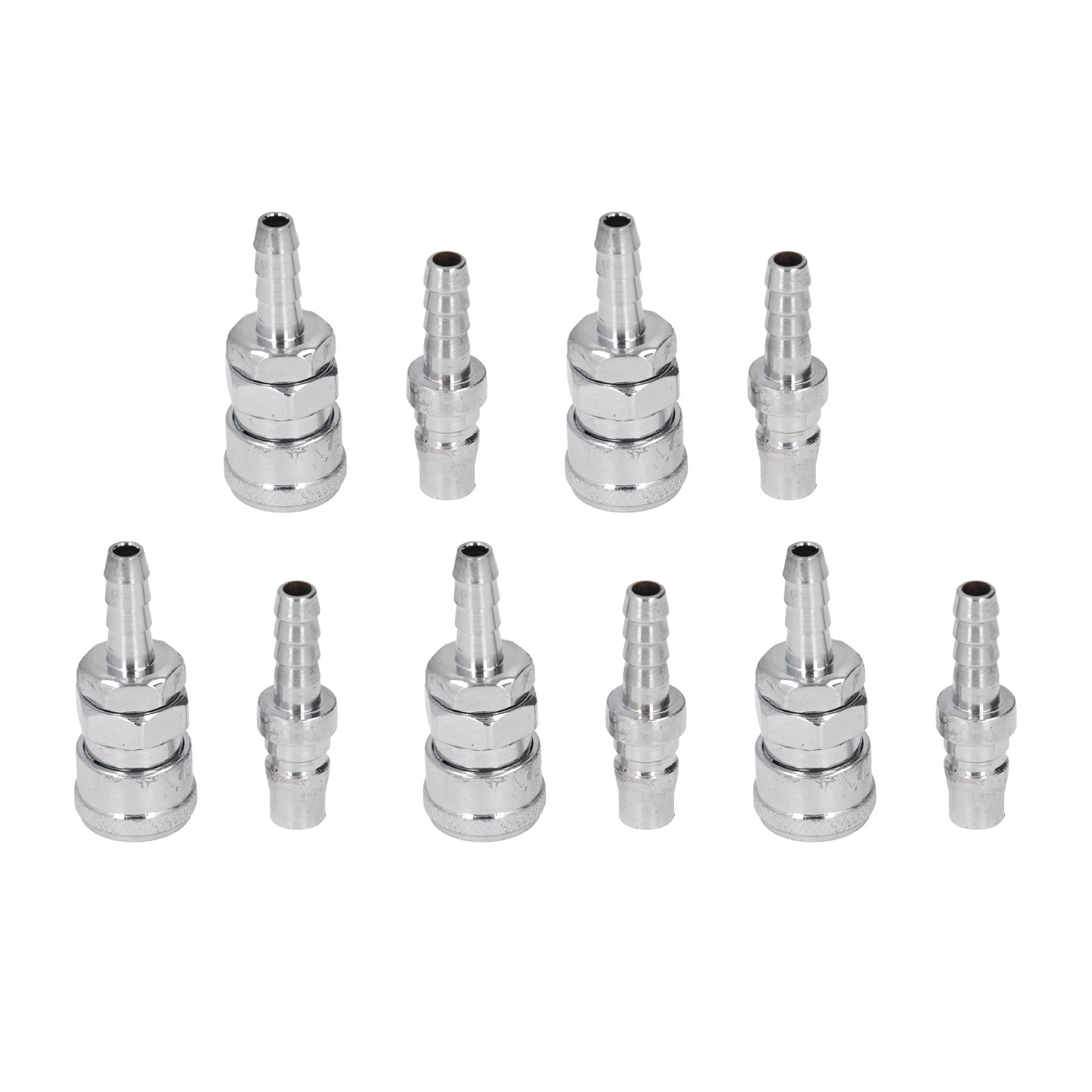 5 Sätze Luftkupplungen, Vernickelte Edelstahl-pneumatik-schnellkupplungen Und Stecker-set (5x8 Long Tail (sh+ph-20) )