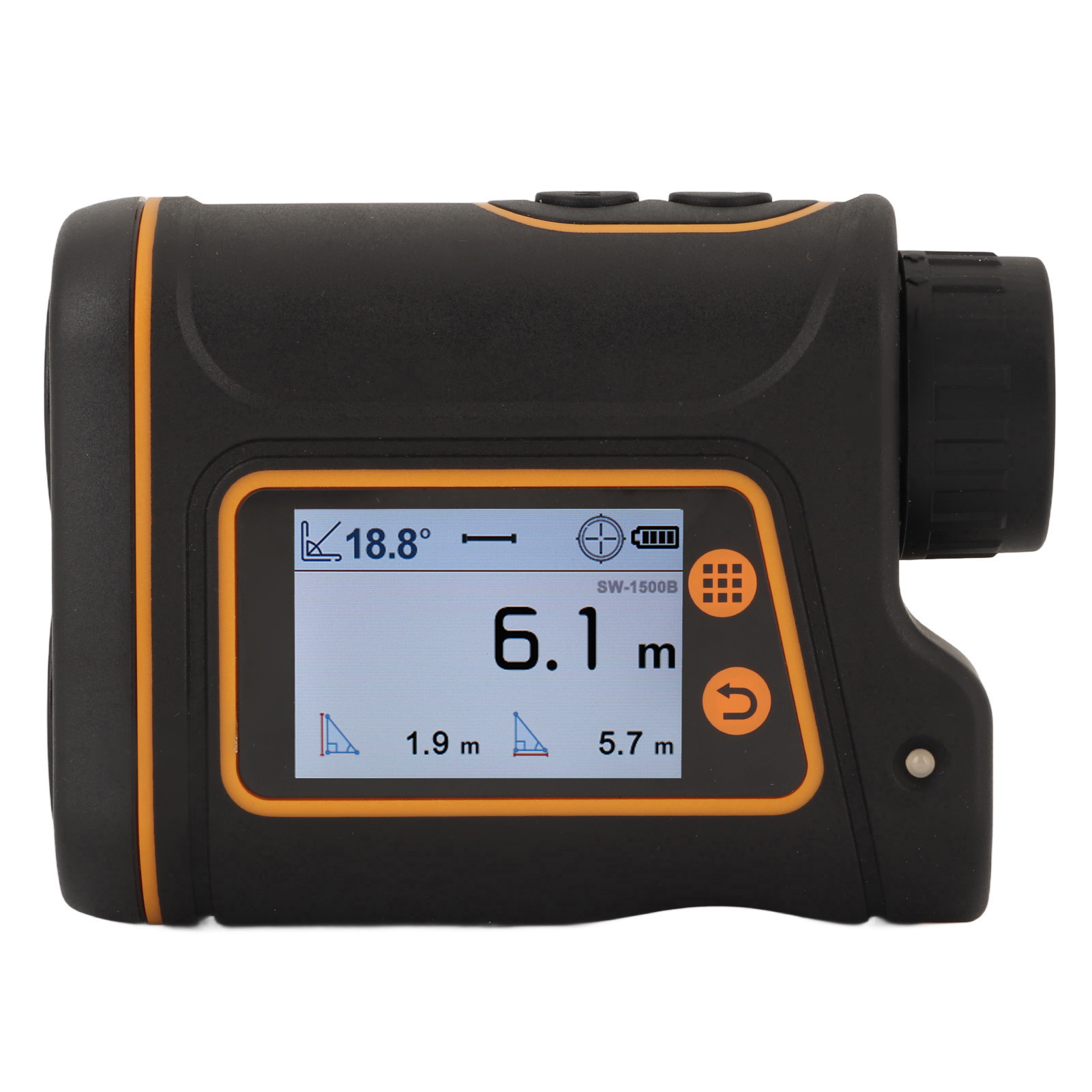 Teleskop-entfernungsmesser Mit 6-facher Vergrößerung, Lcd-touchscreen, Laser-entfernungsmesser Mit Batterie, 1500 M / 1640,4 Yd, Sw 1500b