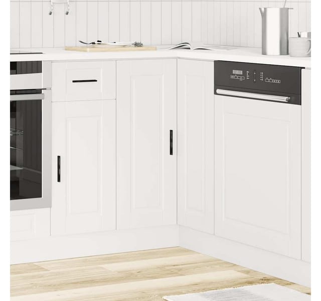 vidaXL Küchen-Eckunterschrank Porto Weiß Holzwerkstoff 853987