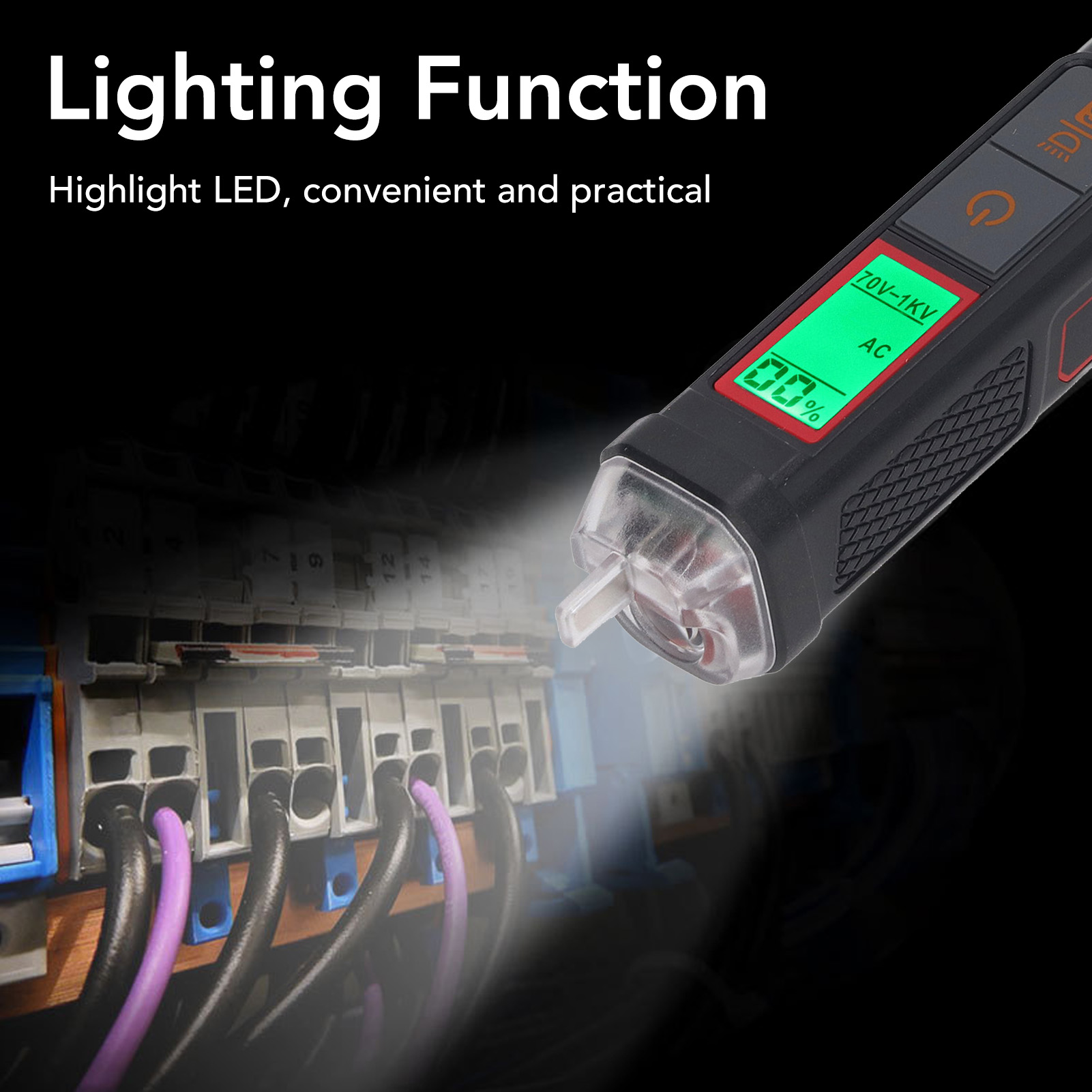 Berührungsloser Stromprüfer, Wechselspannungsprüfer Mit Digitalanzeige, Elektrischer Prüfstift Mit Led