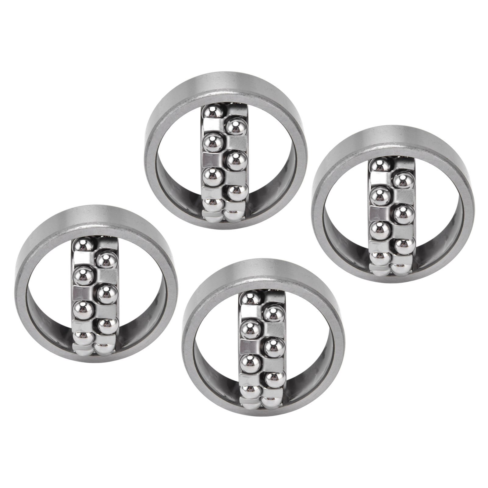 4-teiliges Kugellager-set, Hochtourig, Geräuscharm, Selbstausrichtend, Zweireihig, Metall, 1205