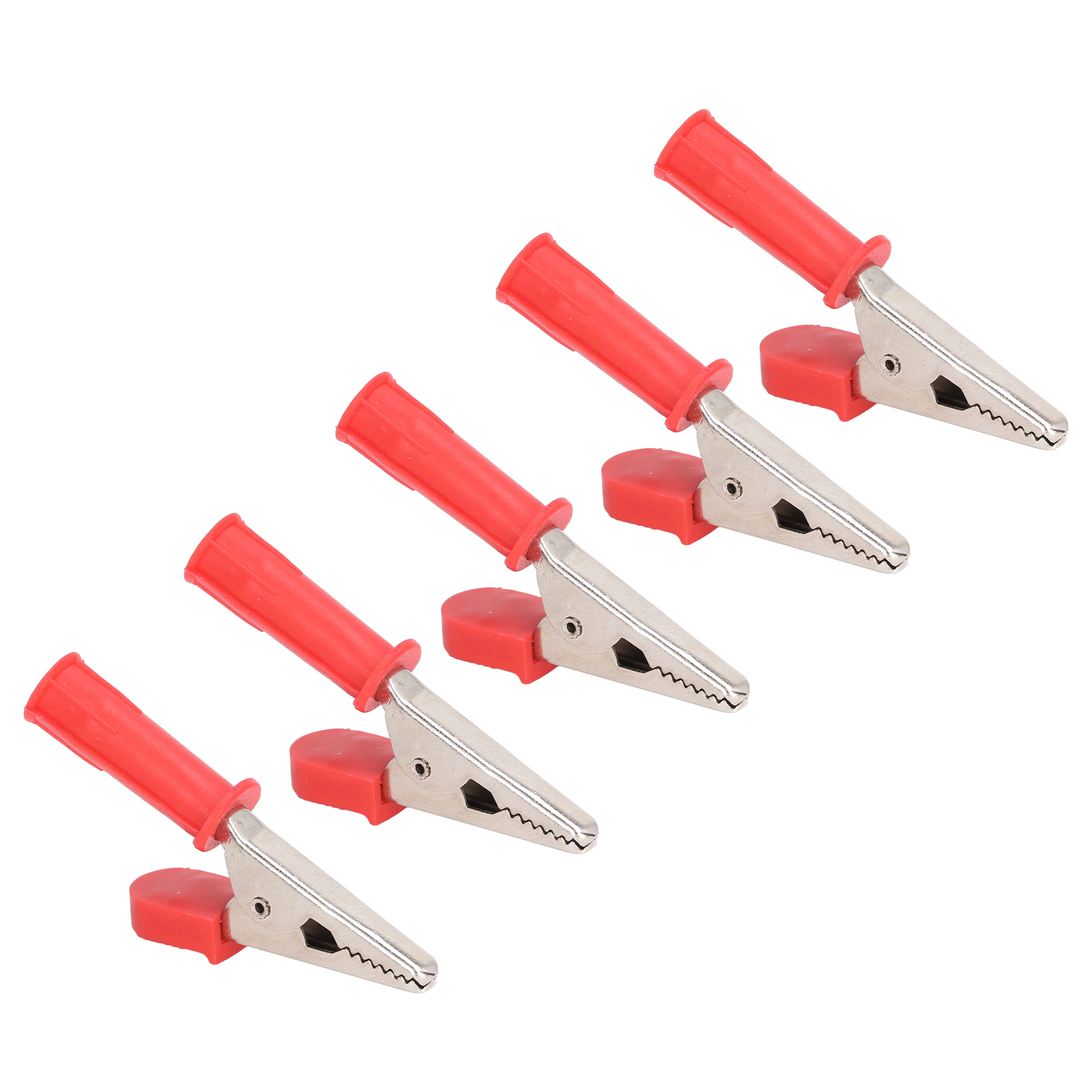 10 Stück Prüfklemmen, Isolierte Krokodilklemmen Aus Messing Mit 4-mm-buchse, 10-mm-öffnung, 20 A, J.60046rot