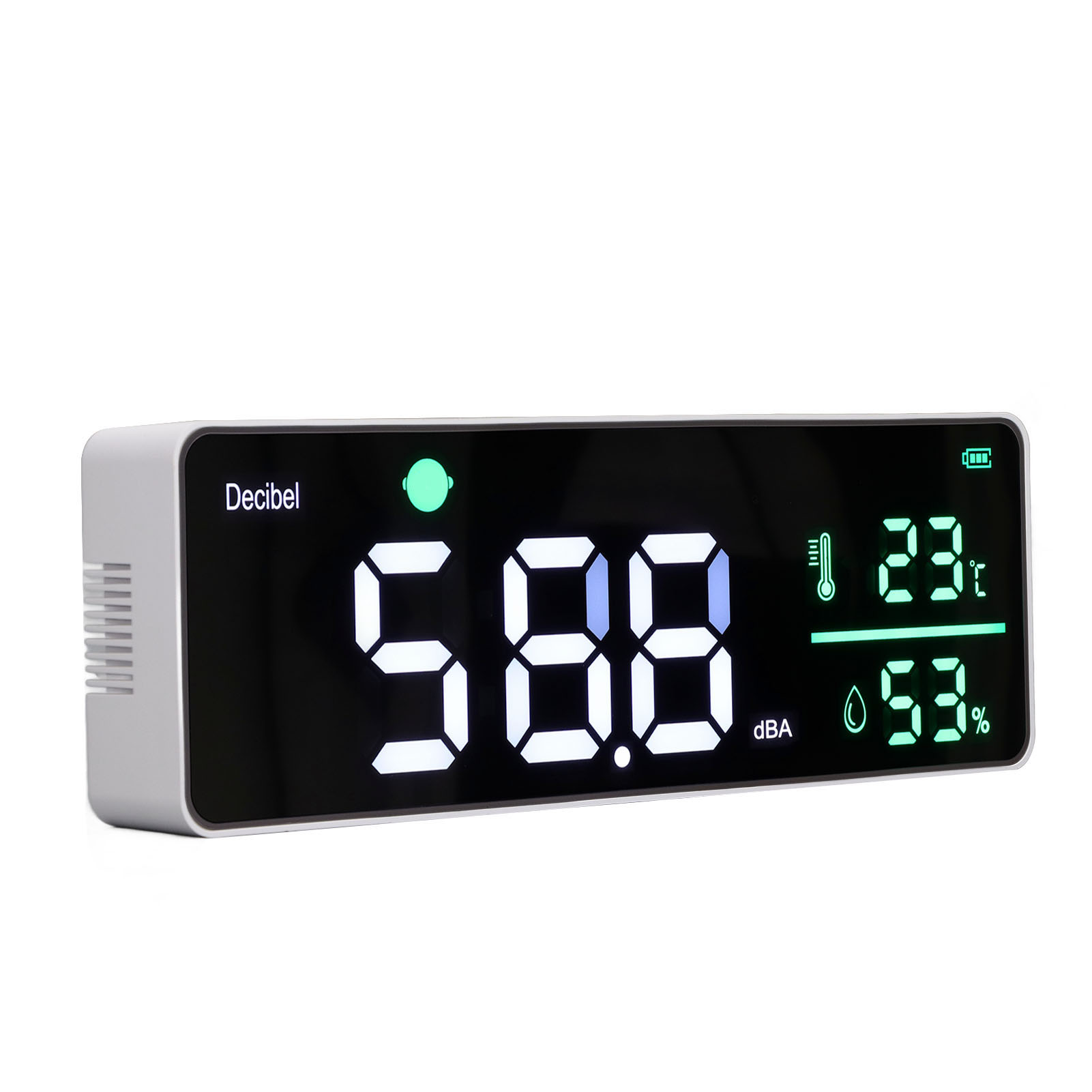 Wandmontiertes Schallpegelmessgerät Mit 11-zoll-led-display, Temperatur- Und Feuchtigkeitsmesser Für Klassenzimmer