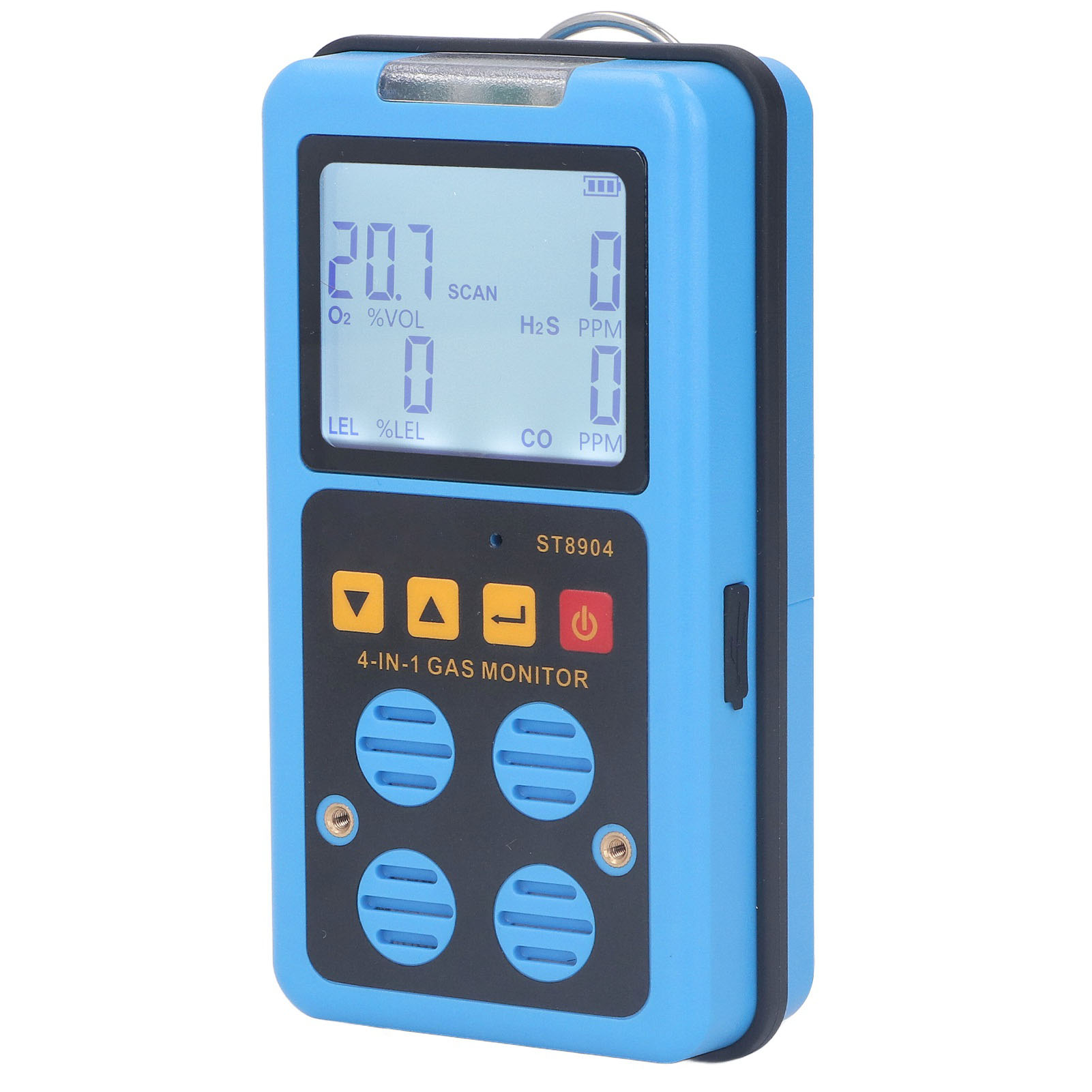 Gaswarngerät 4 In 1 Co H₂s O₂ Ueg Präzise Messung Akustischer Alarm (akustisch, Optisch, Vibrierend) Hintergrundbeleuchtetes Display