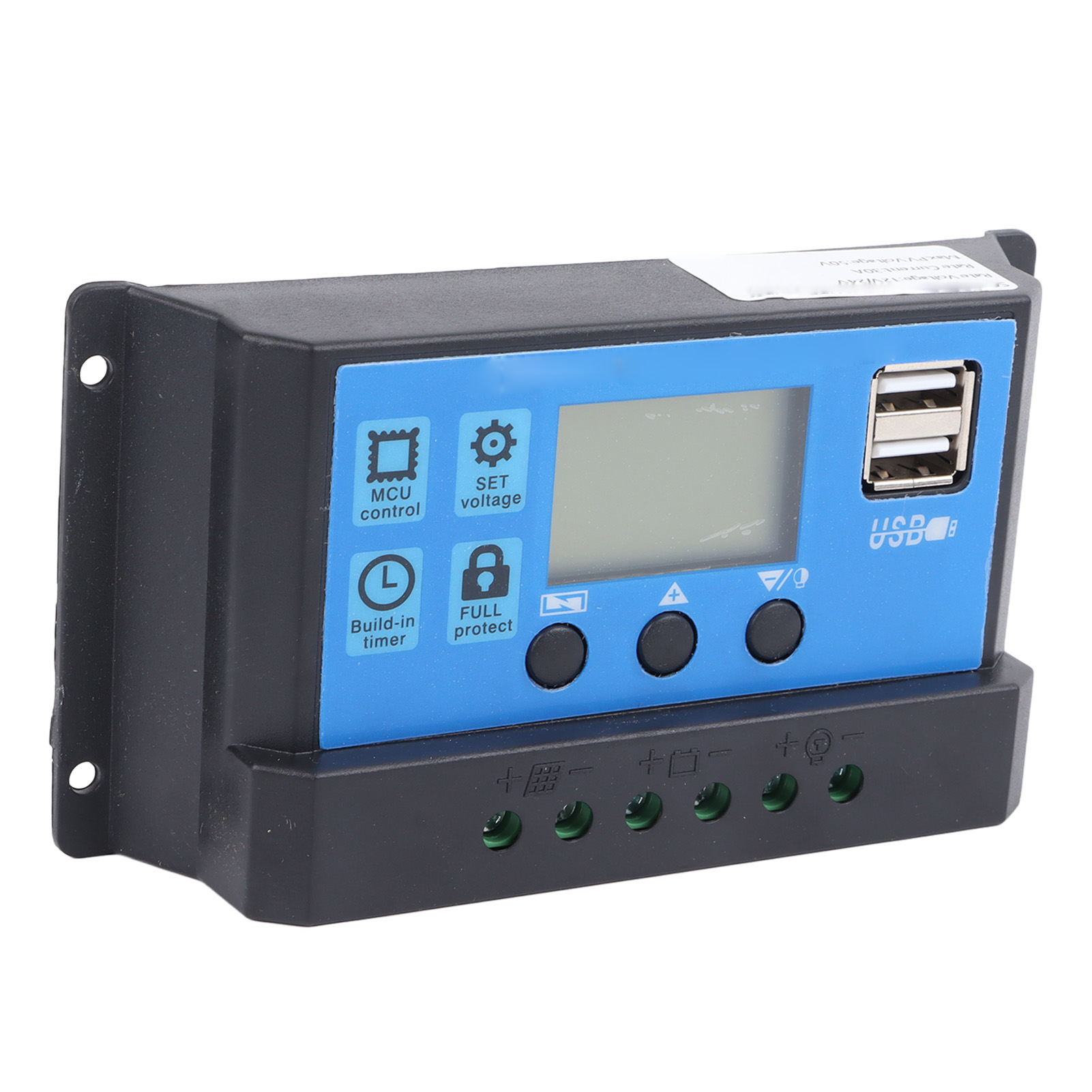 Solar-laderegler Mit Pwm-steuerung, Lcd-anzeige, Zwei Usb-ausgängen, 12 V/24 V, Automatische Anpassung, 30 A